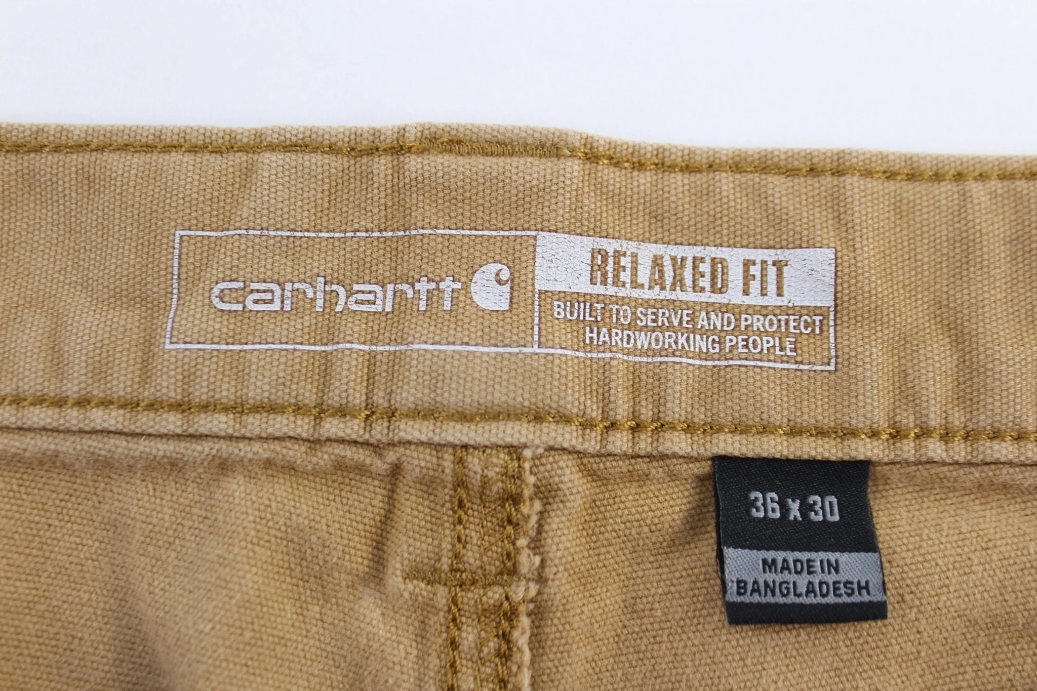 Carhartt Logo Patch Tan Relaxed Fit Pants - Image 3