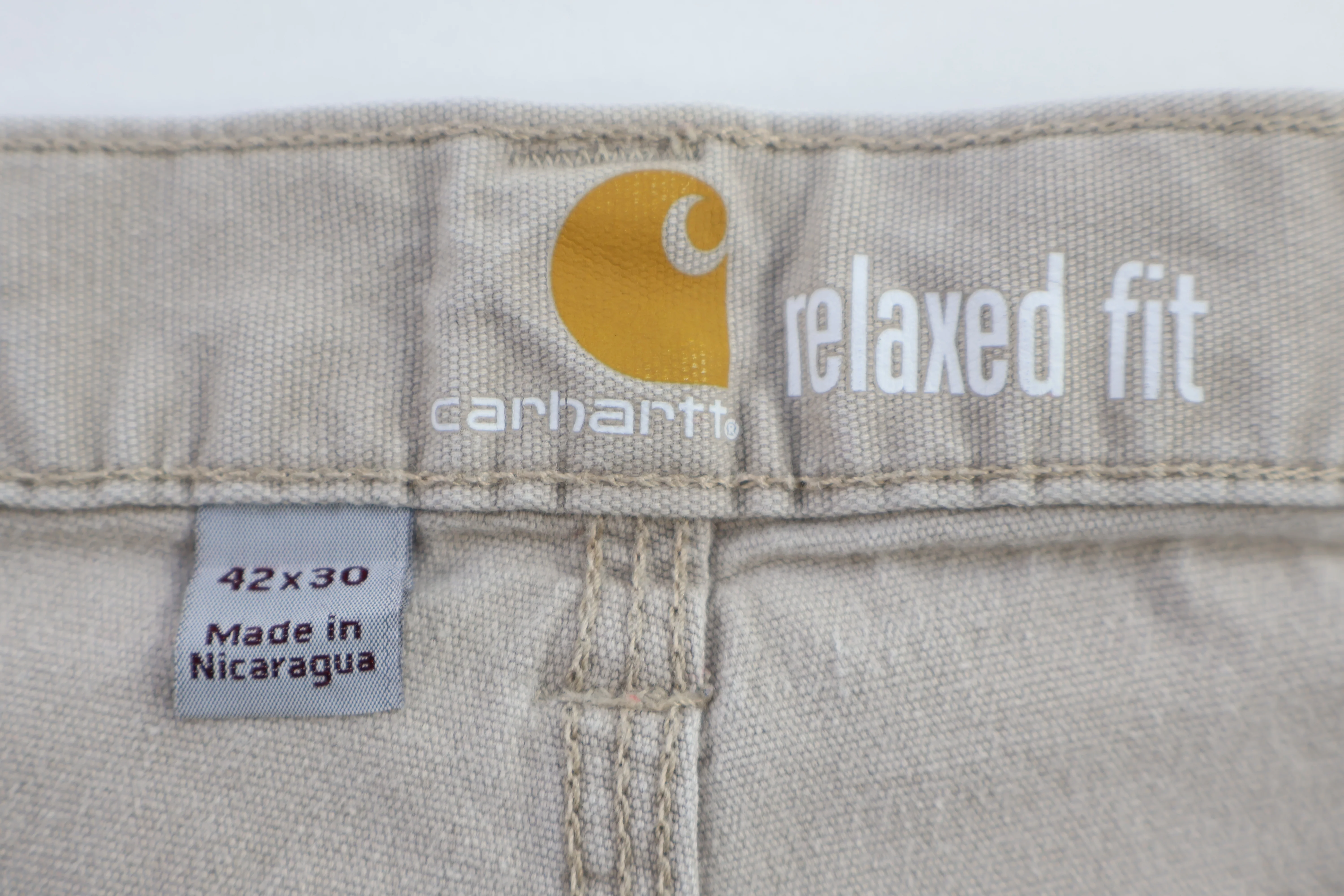 Carhartt Logo Patch Tan Relaxed Fit Pants - Image 3