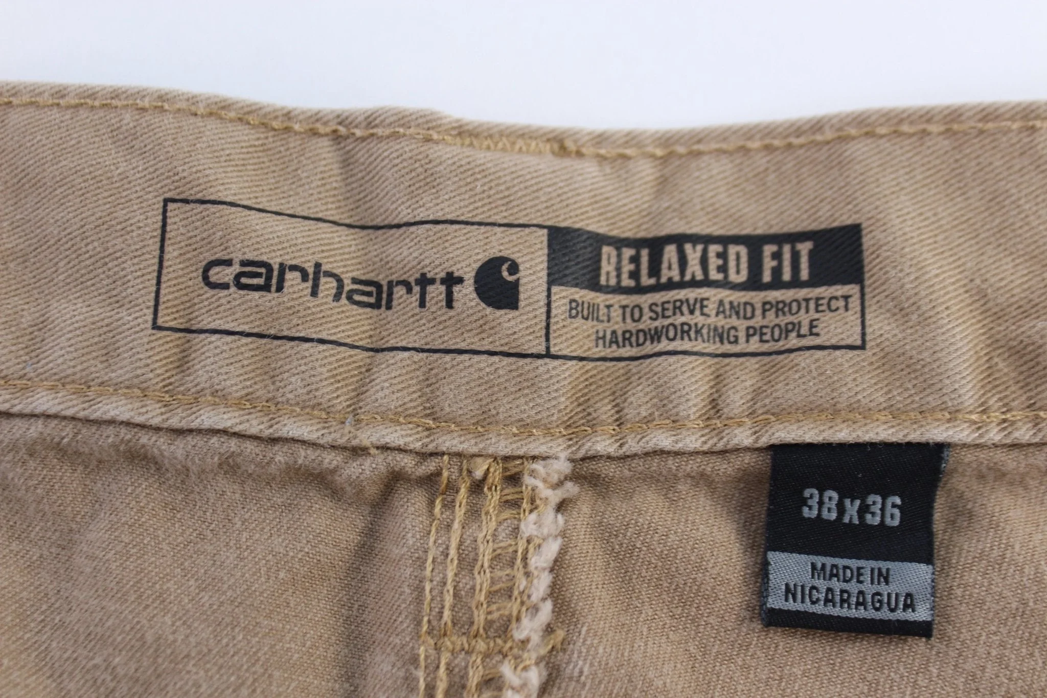 Carhartt Logo Patch Tan Relaxed Fit Pants - Image 3