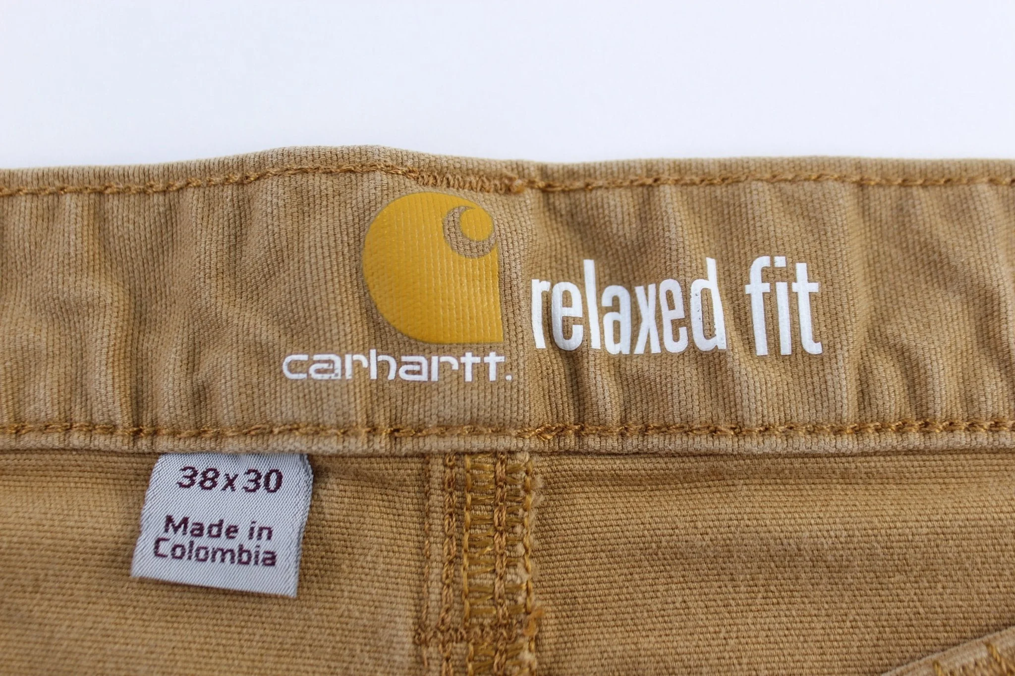 Carhartt Logo Patch Tan Relaxed Fit Pants - Image 4