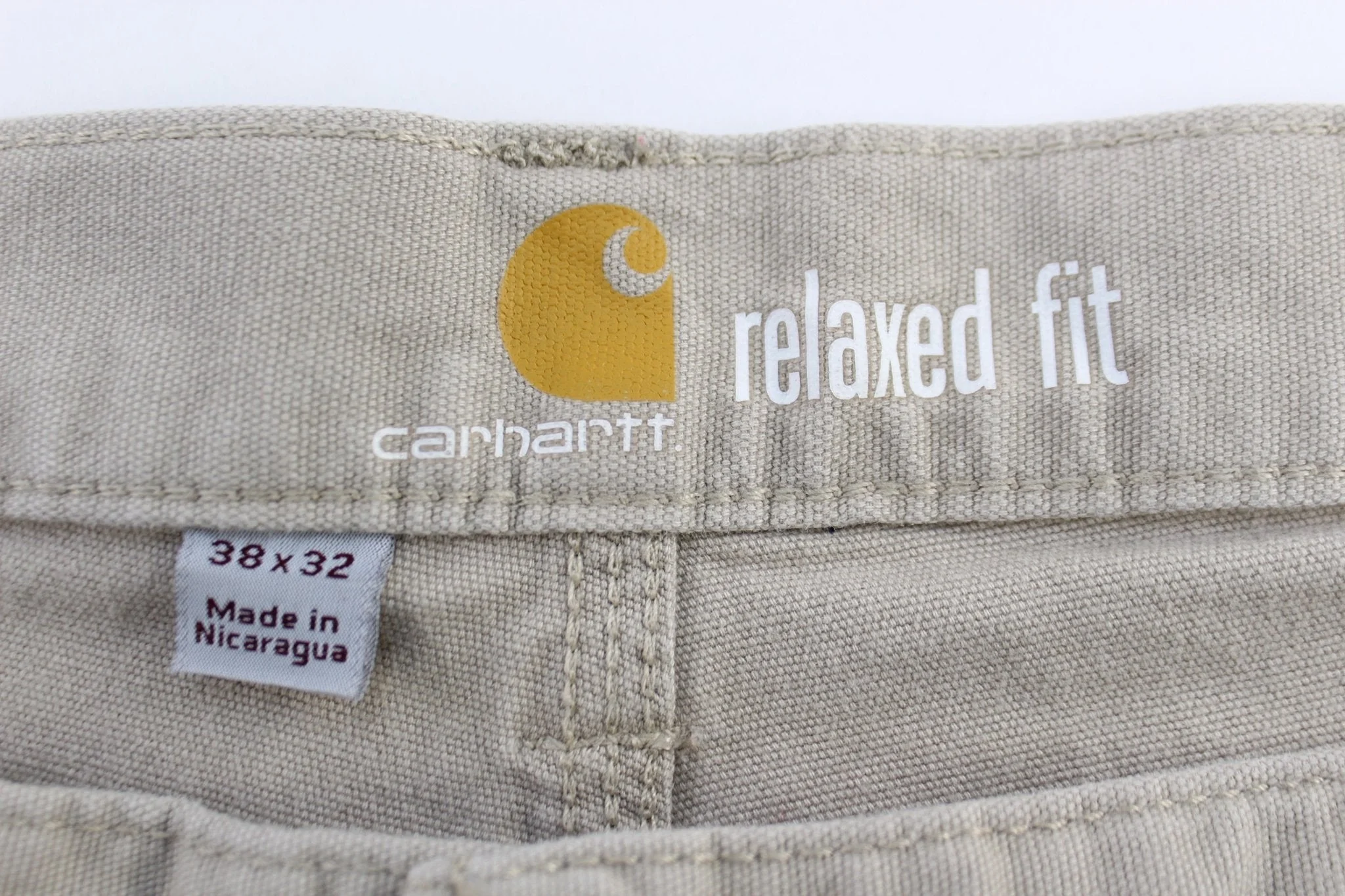 Carhartt Logo Patch Tan Relaxed Fit Pants - Image 4