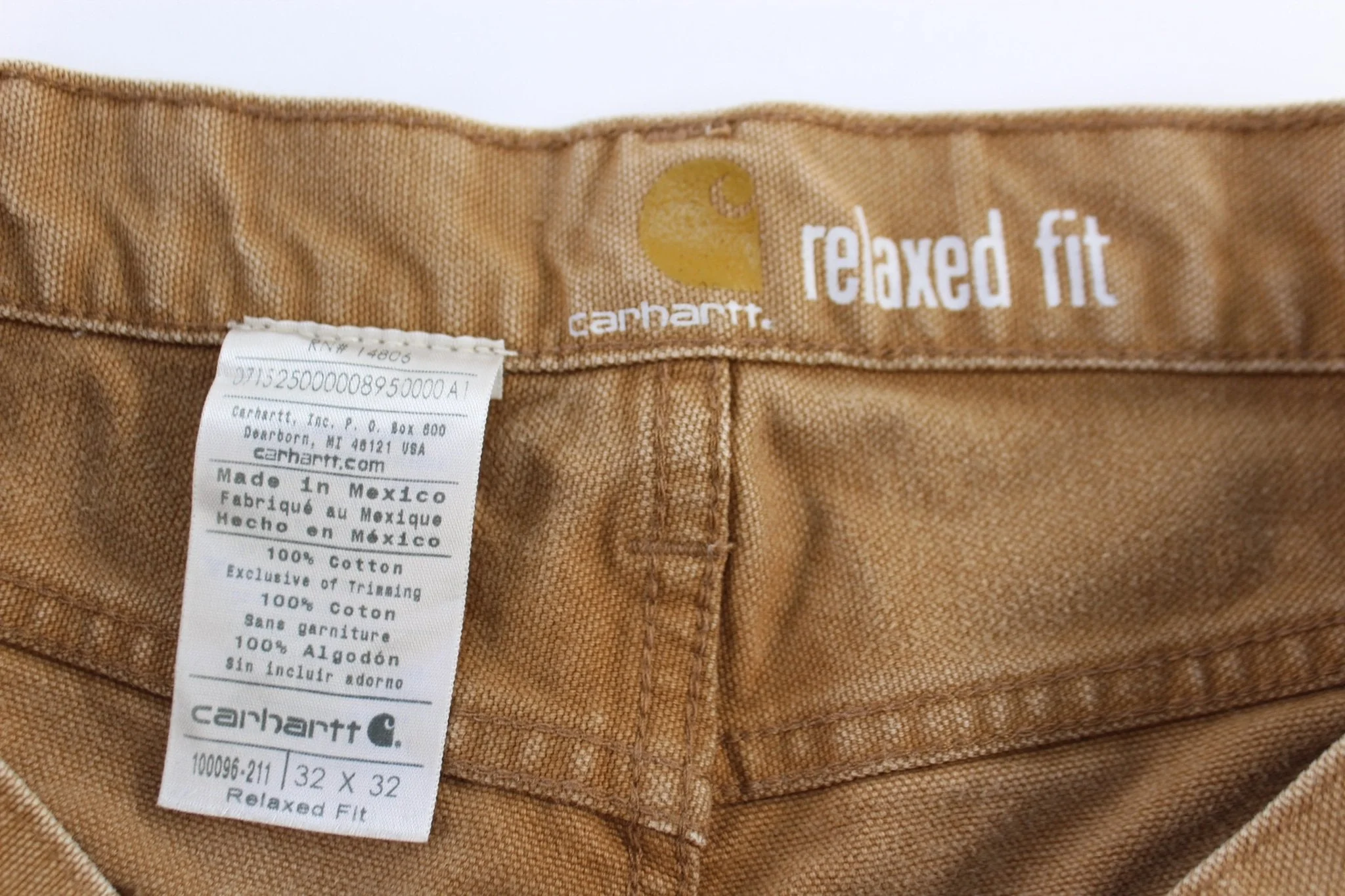 Carhartt Logo Patch Tan Relaxed Fit Pants - Image 4