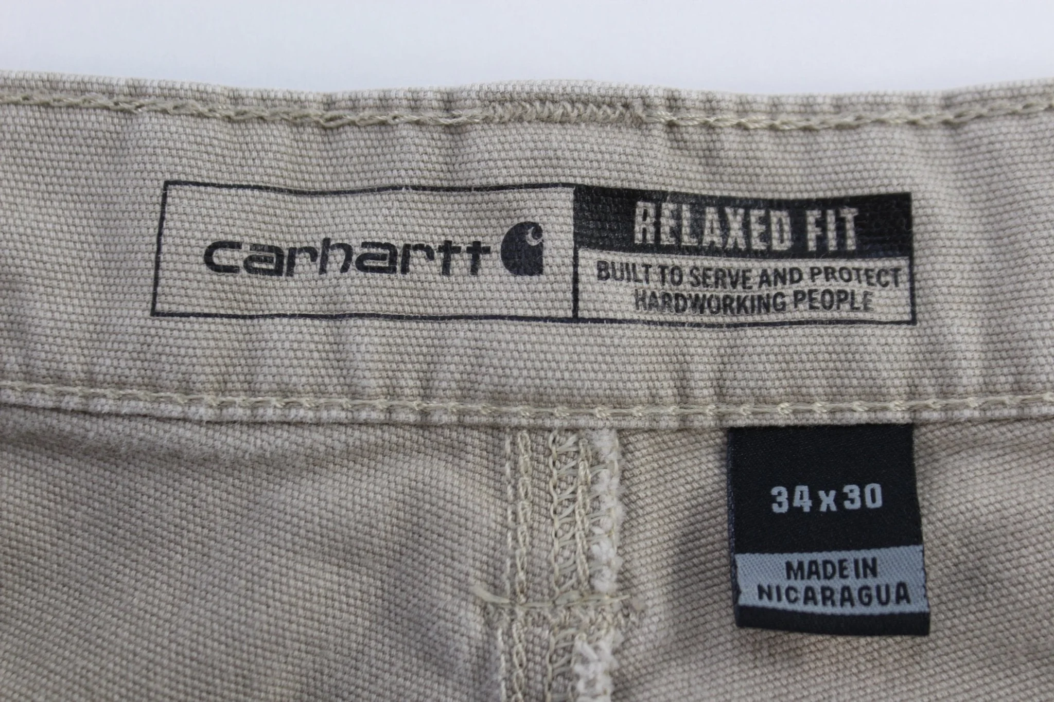 Carhartt Logo Patch Tan Relaxed Fit Pants - Image 4