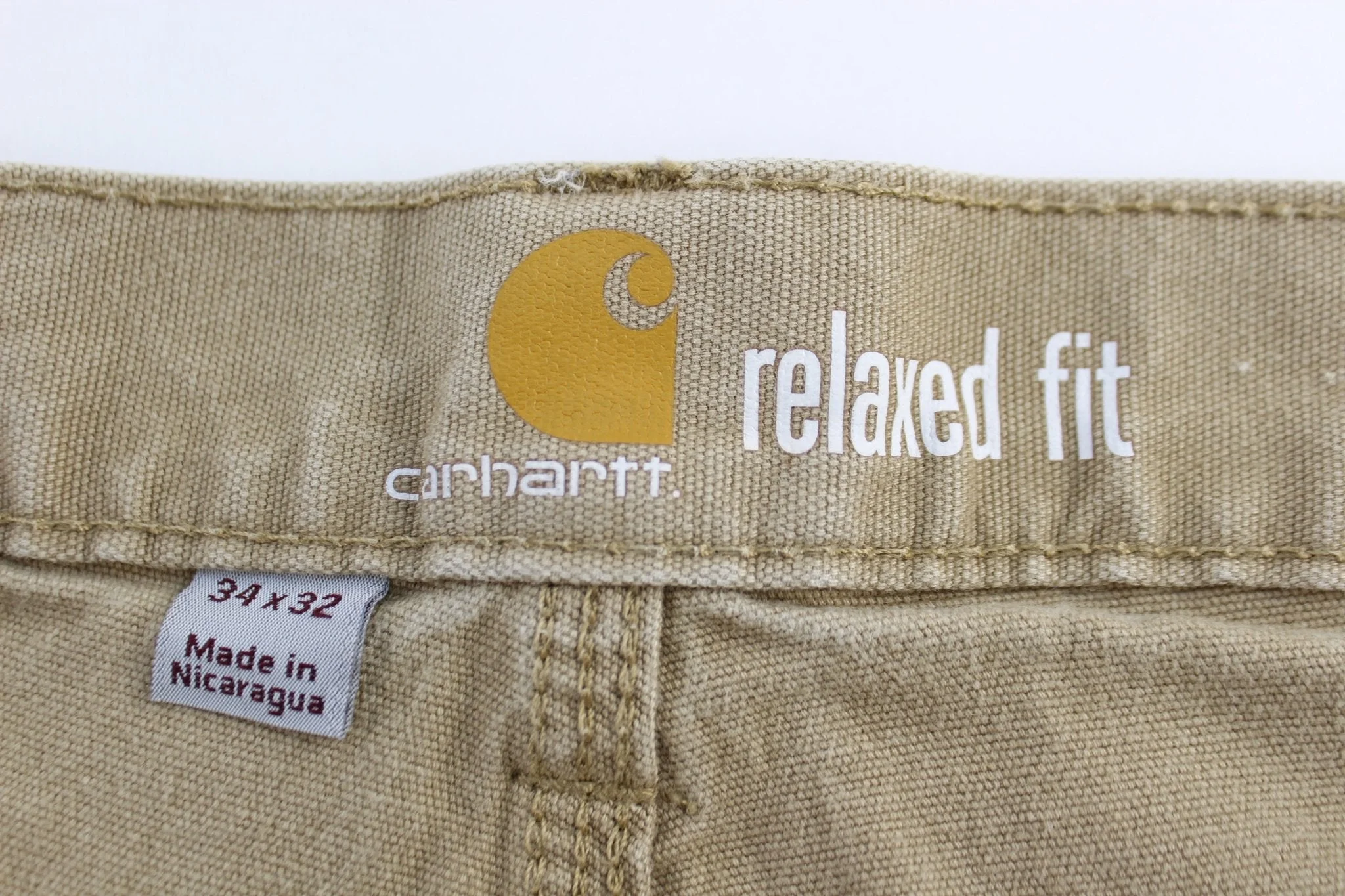 Carhartt Logo Patch Tan Relaxed Fit Pants - Image 3