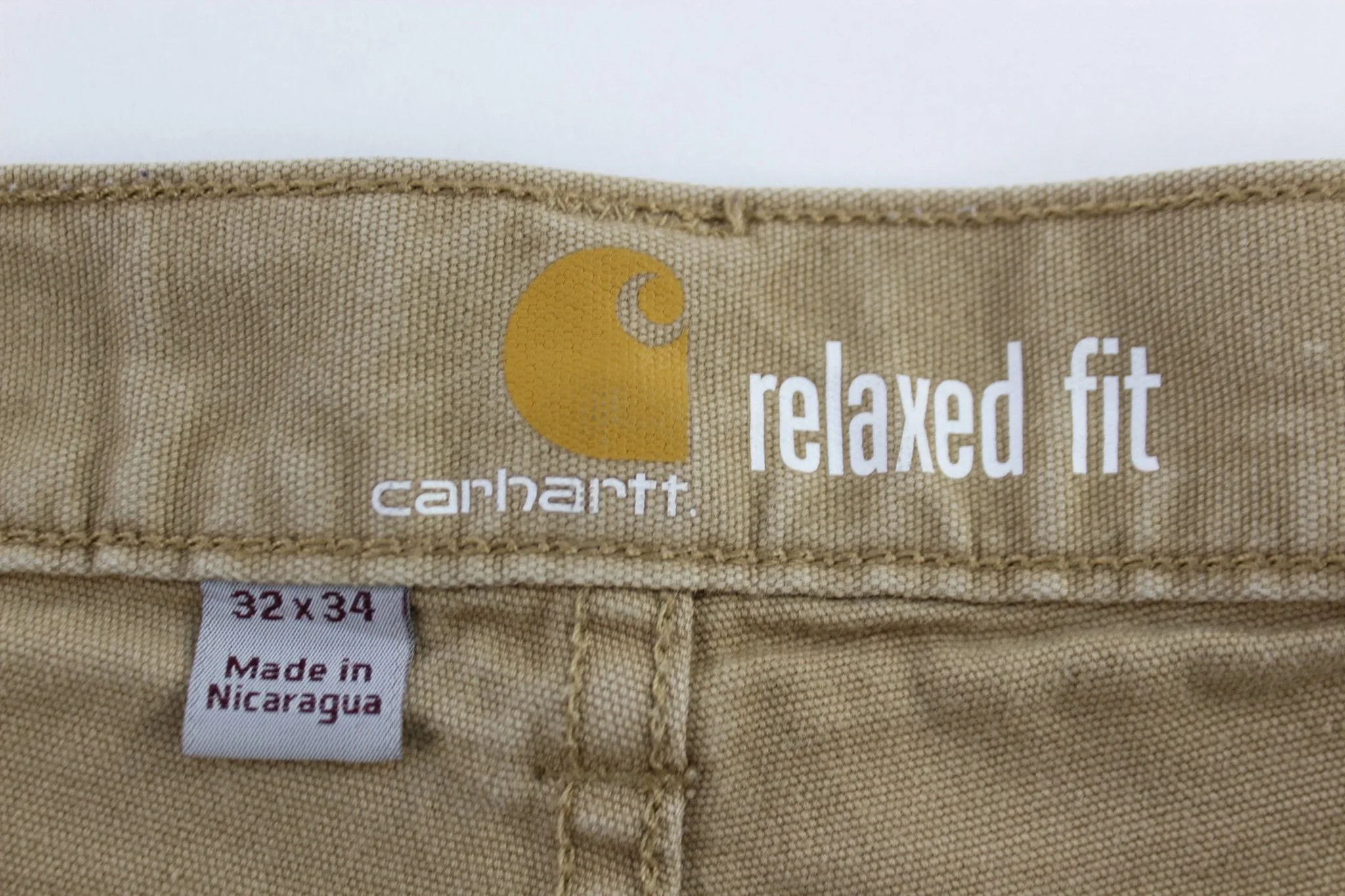 Carhartt Logo Patch Tan Relaxed Fit Pants - Image 3