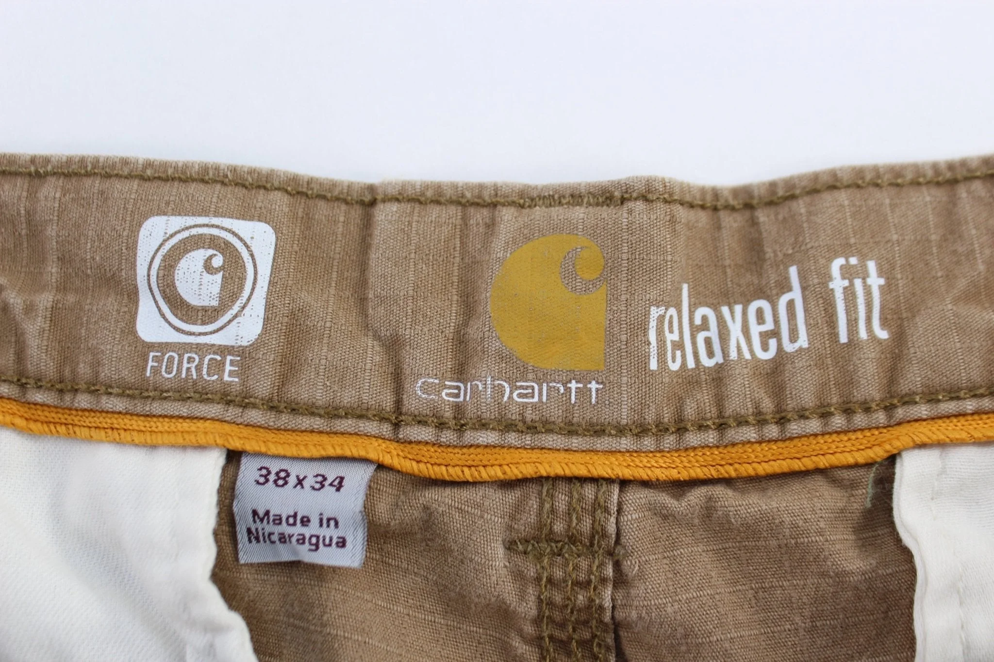 Carhartt Logo Patch Tan Relaxed Fit Pants - Image 3