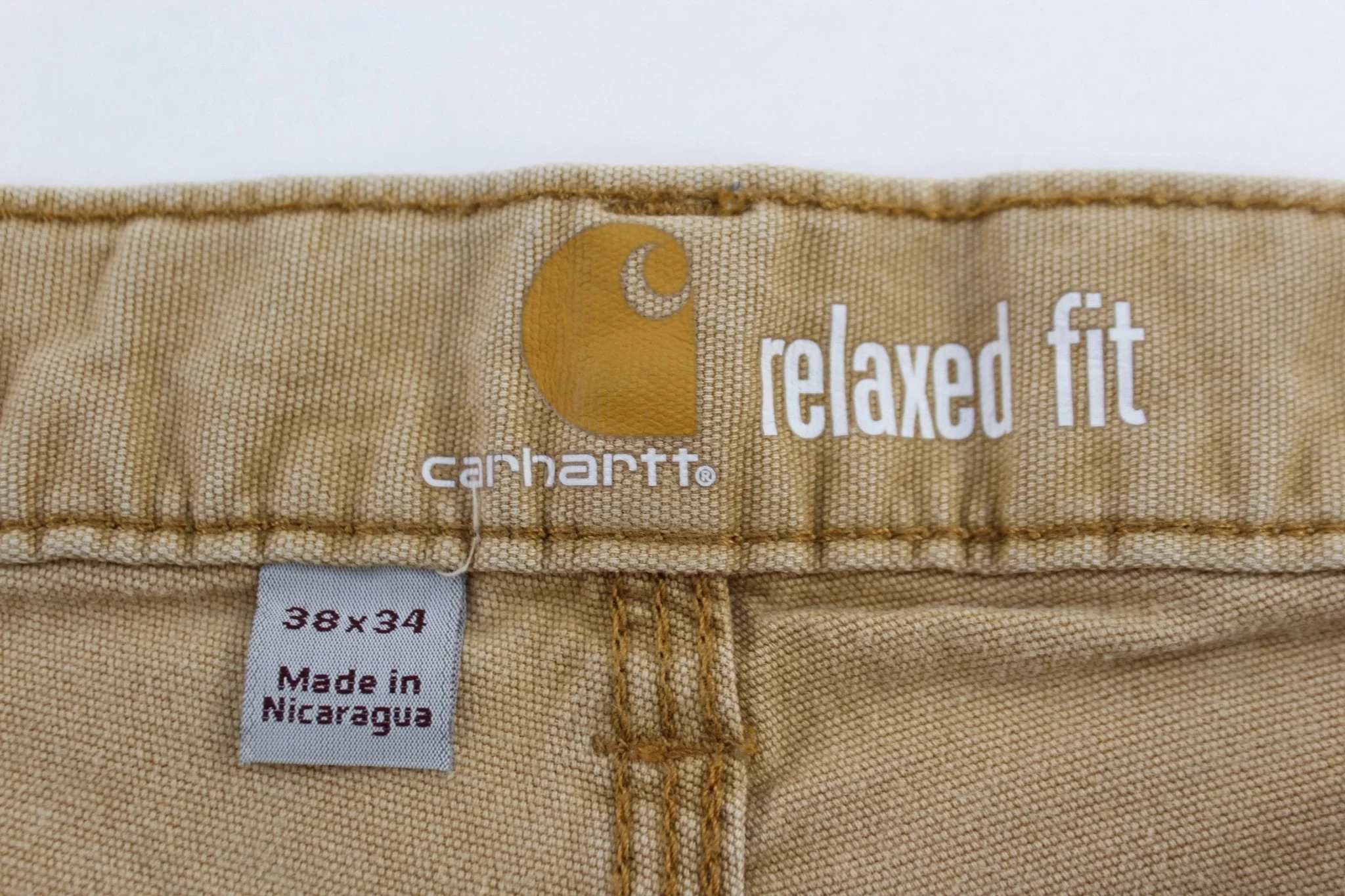 Carhartt Logo Patch Tan Relaxed Fit Pants - Image 4