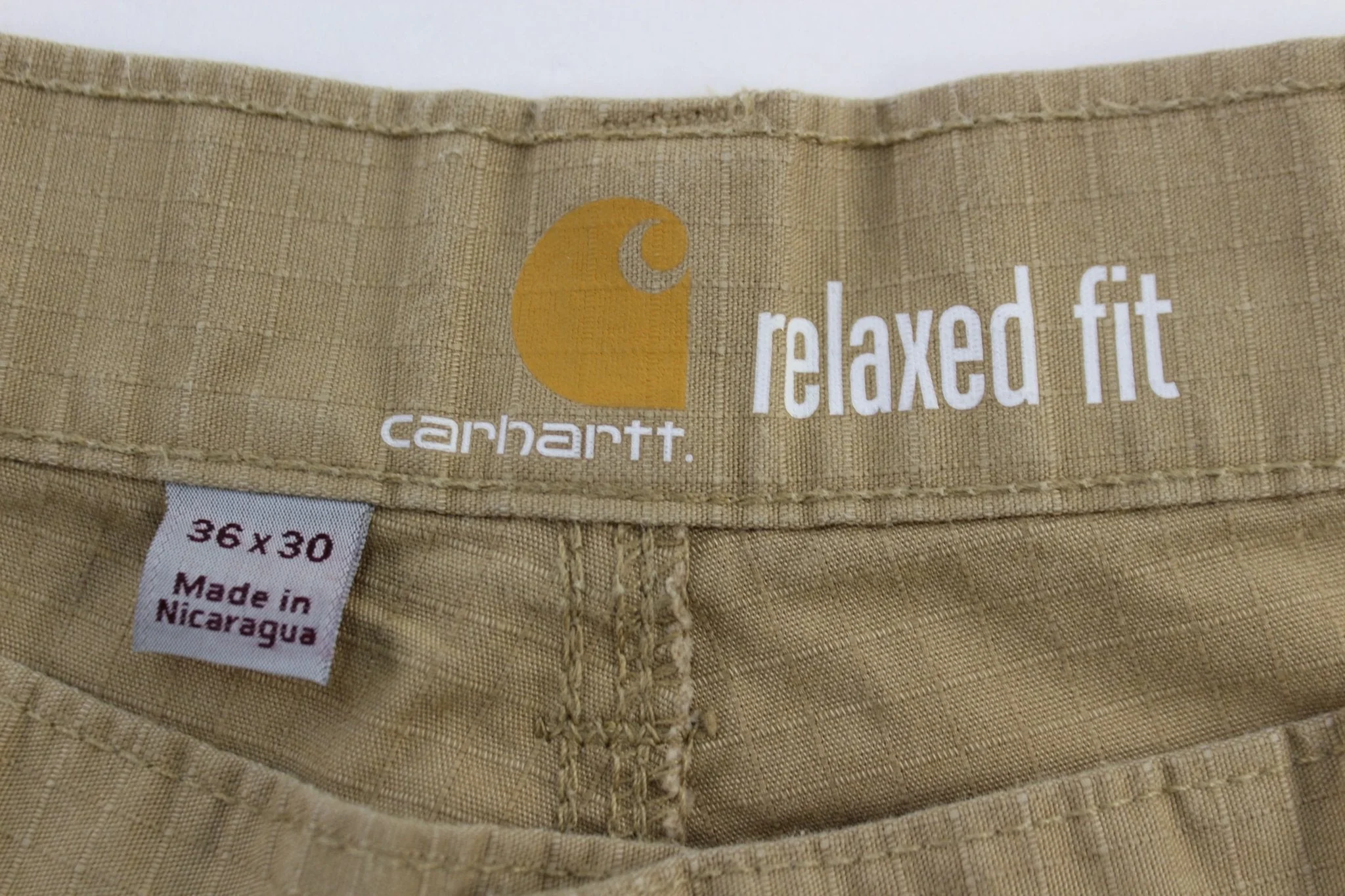 Carhartt Logo Patch Tan Relaxed Fit Pants - Image 3
