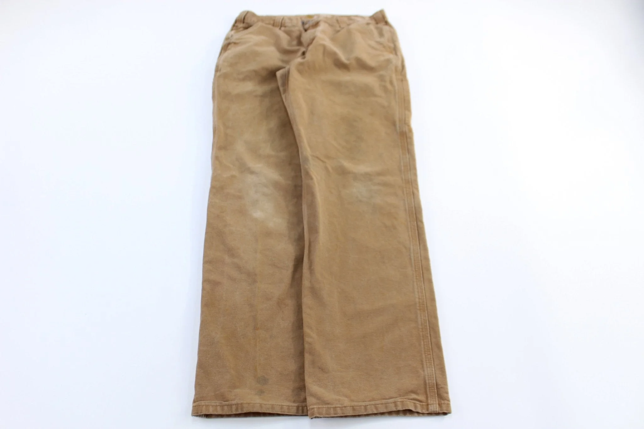 Carhartt Logo Patch Tan Relaxed Fit Pants - Image 2