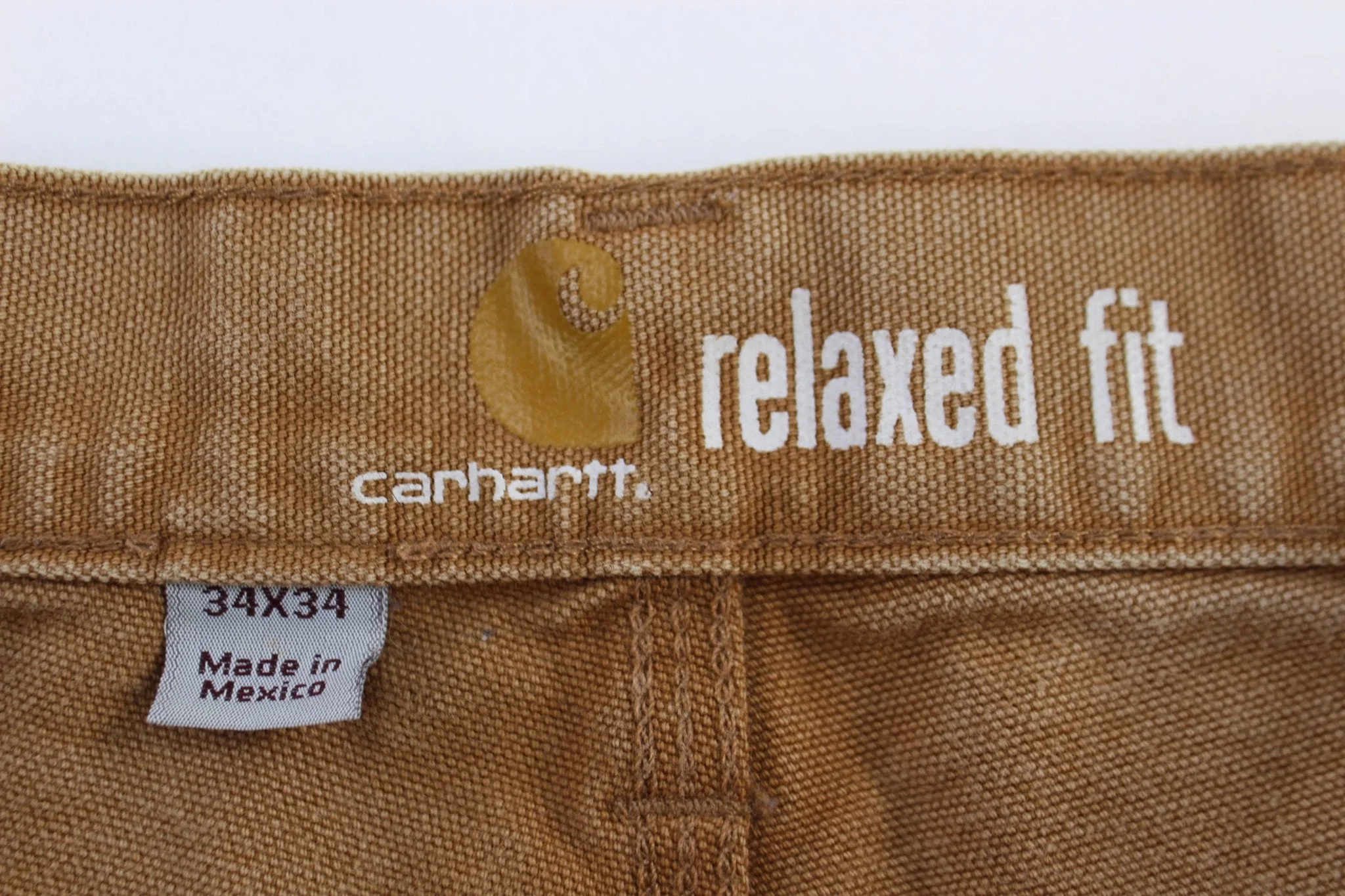 Carhartt Logo Patch Tan Relaxed Fit Pants - Image 4