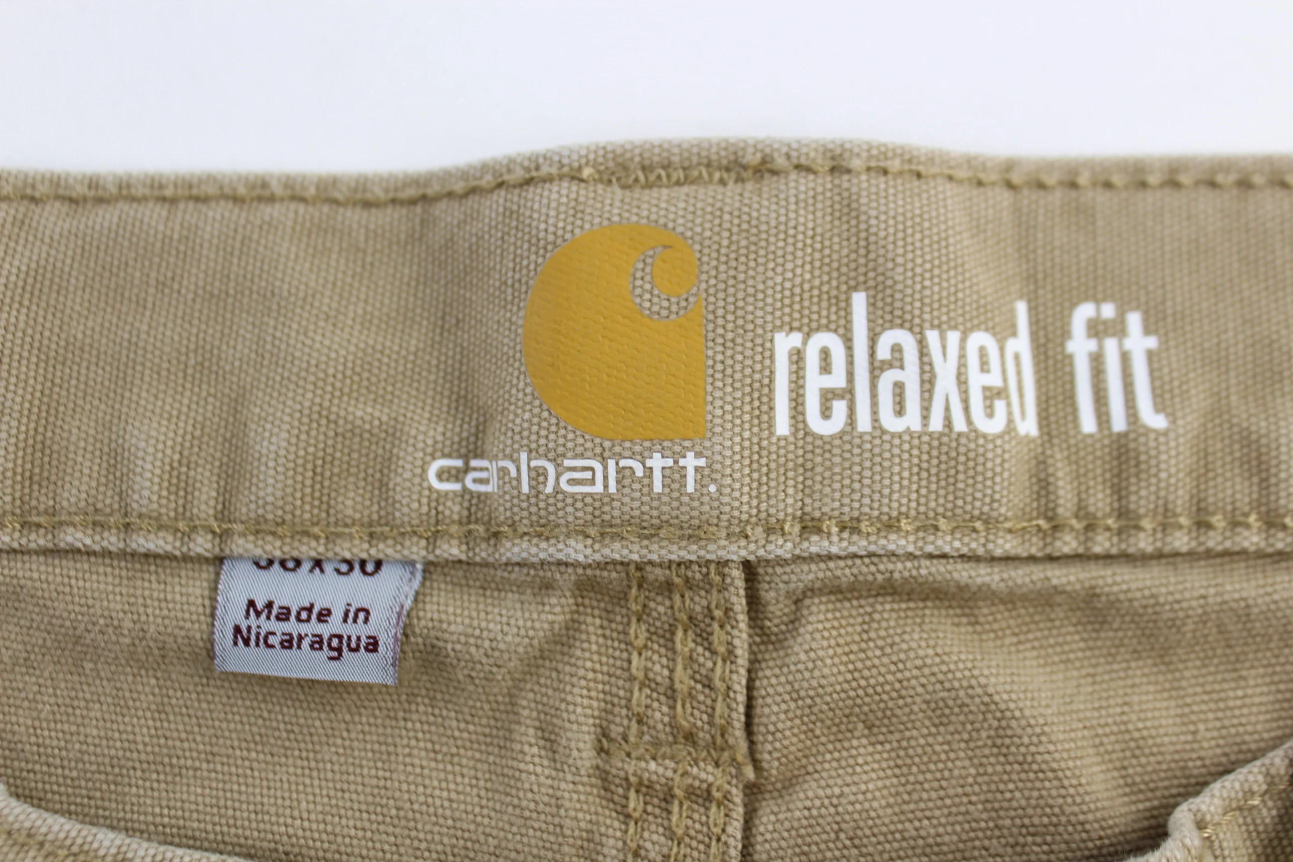 Carhartt Logo Patch Tan Relaxed Fit Pants - Image 4