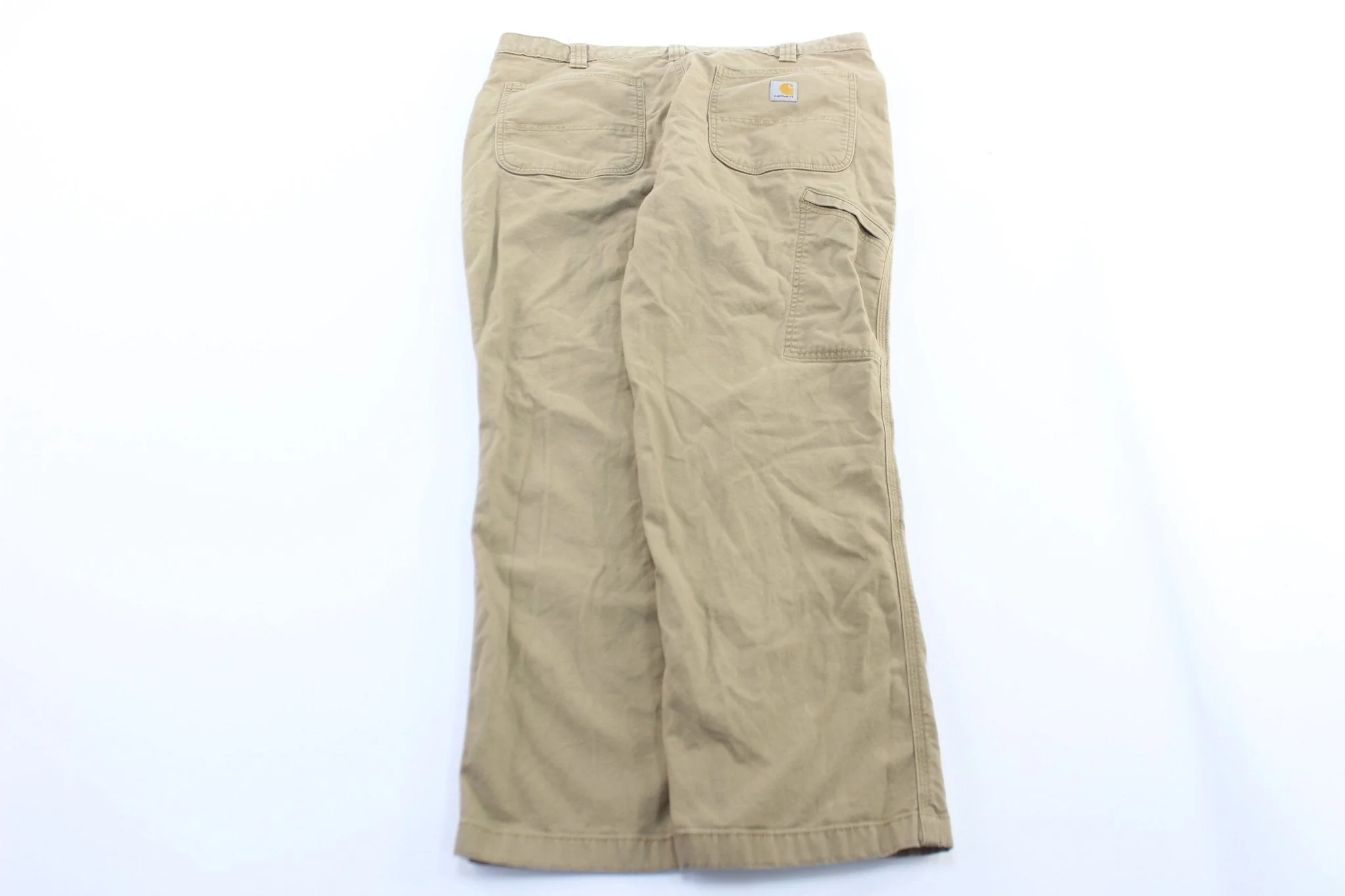 Carhartt Logo Patch Tan Relaxed Fit Pants - Image 2
