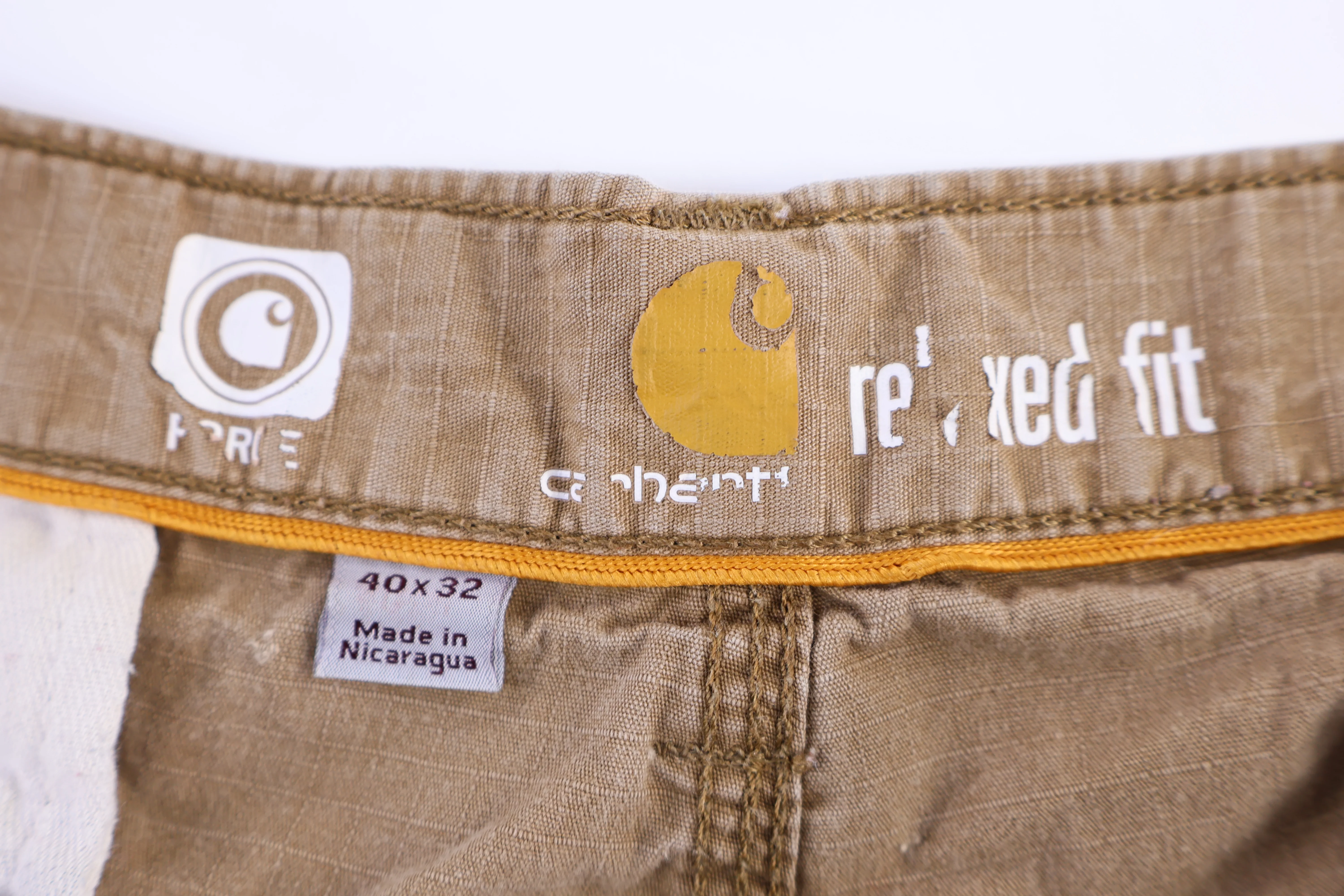 Carhartt Logo Patch Tan Relaxed Fit Pants - Image 3