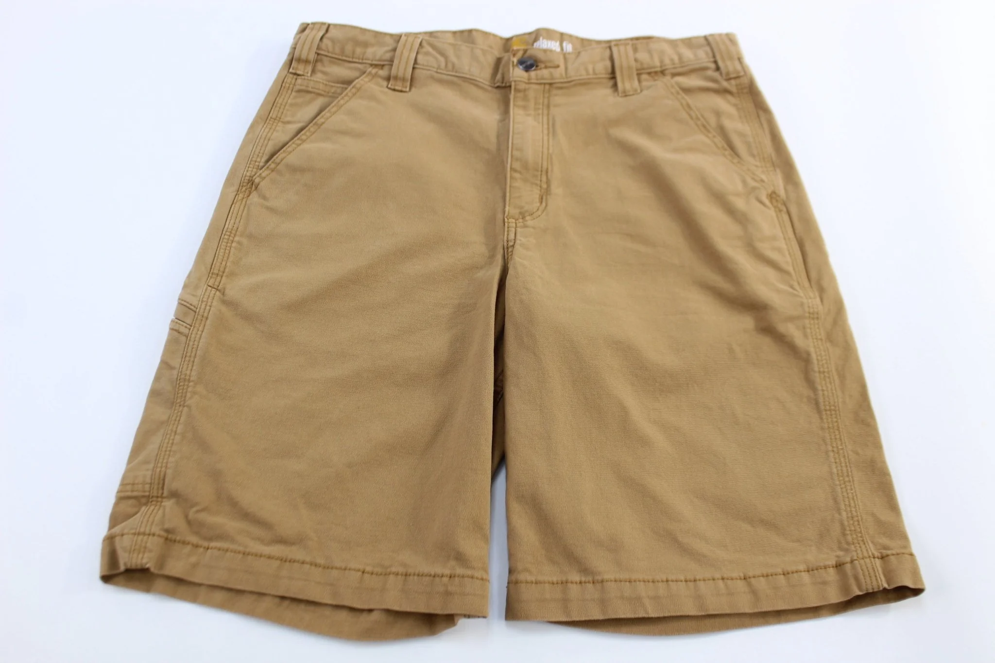 Carhartt Logo Patch Tan Relaxed Fit Shorts