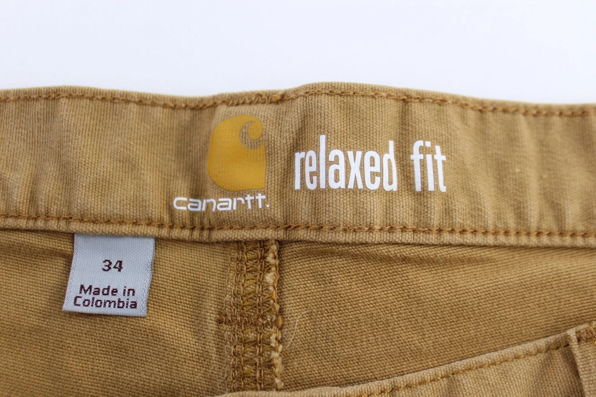 Carhartt Logo Patch Tan Relaxed Fit Shorts - Image 3