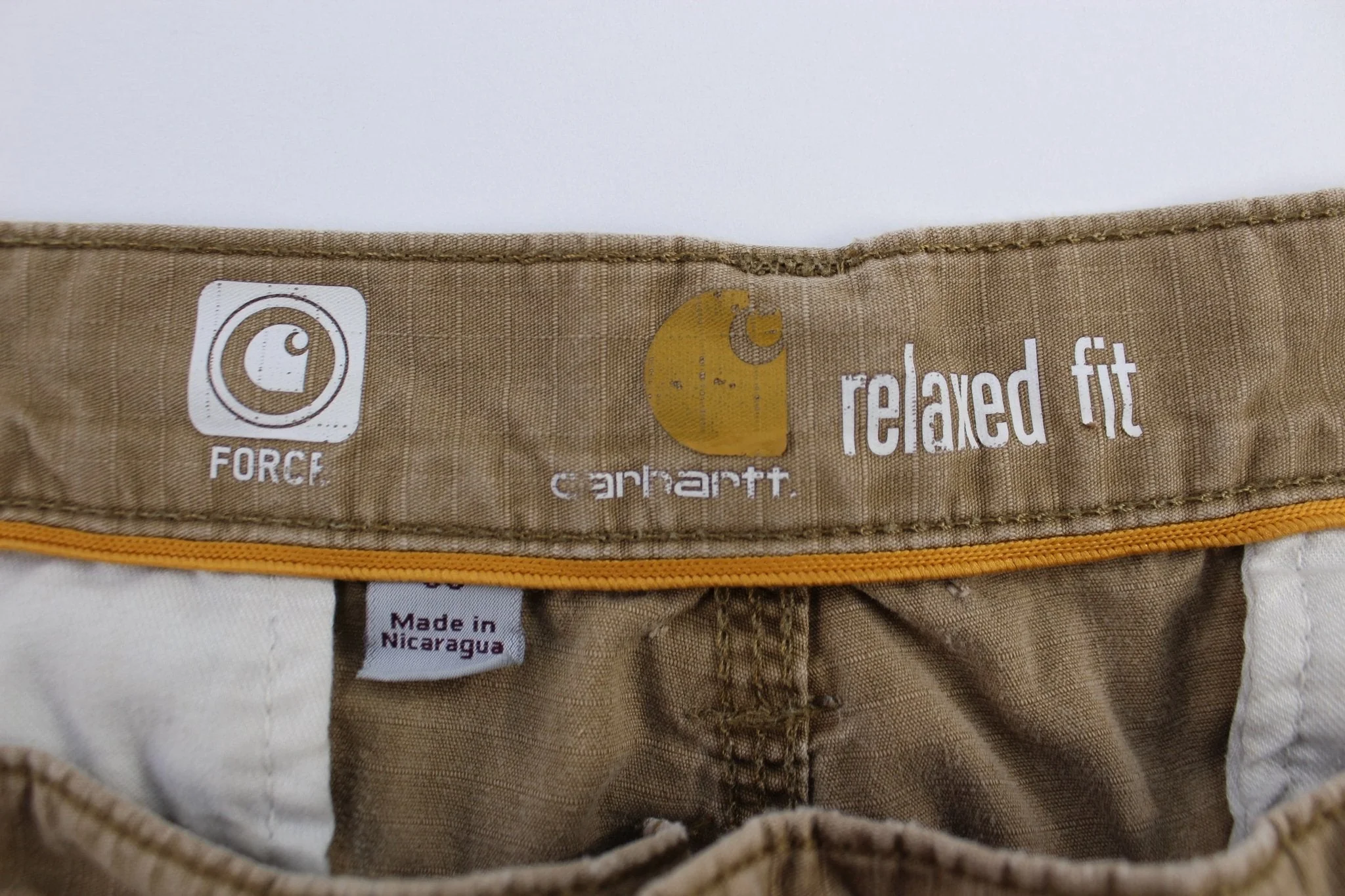 Carhartt Logo Patch Tan Relaxed Fit Shorts - Image 3