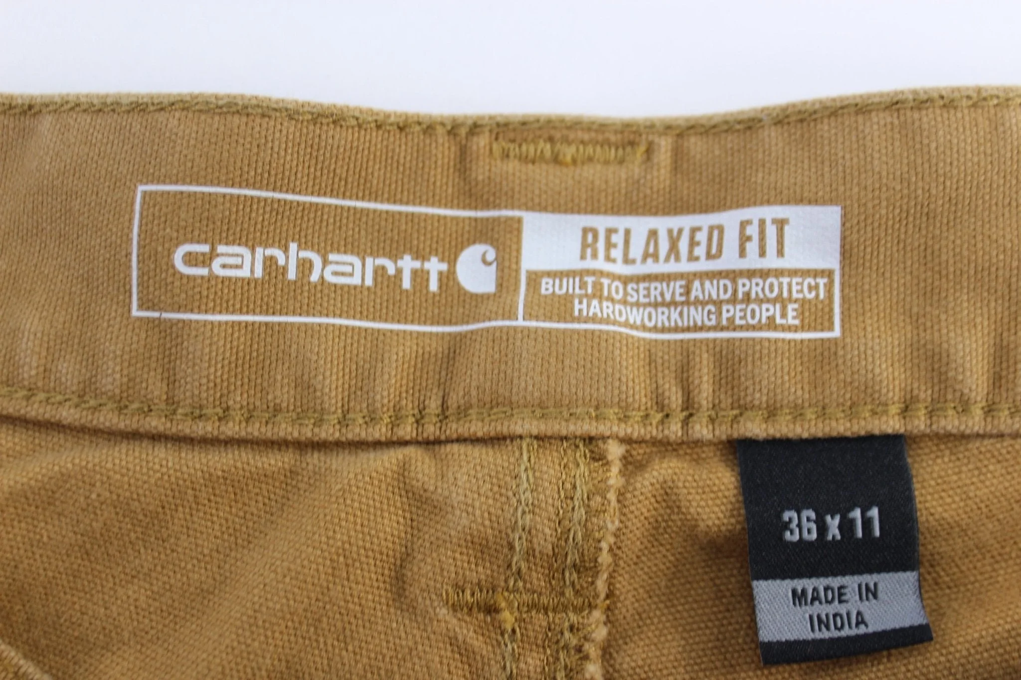 Carhartt Logo Patch Tan Relaxed Fit Shorts - Image 3