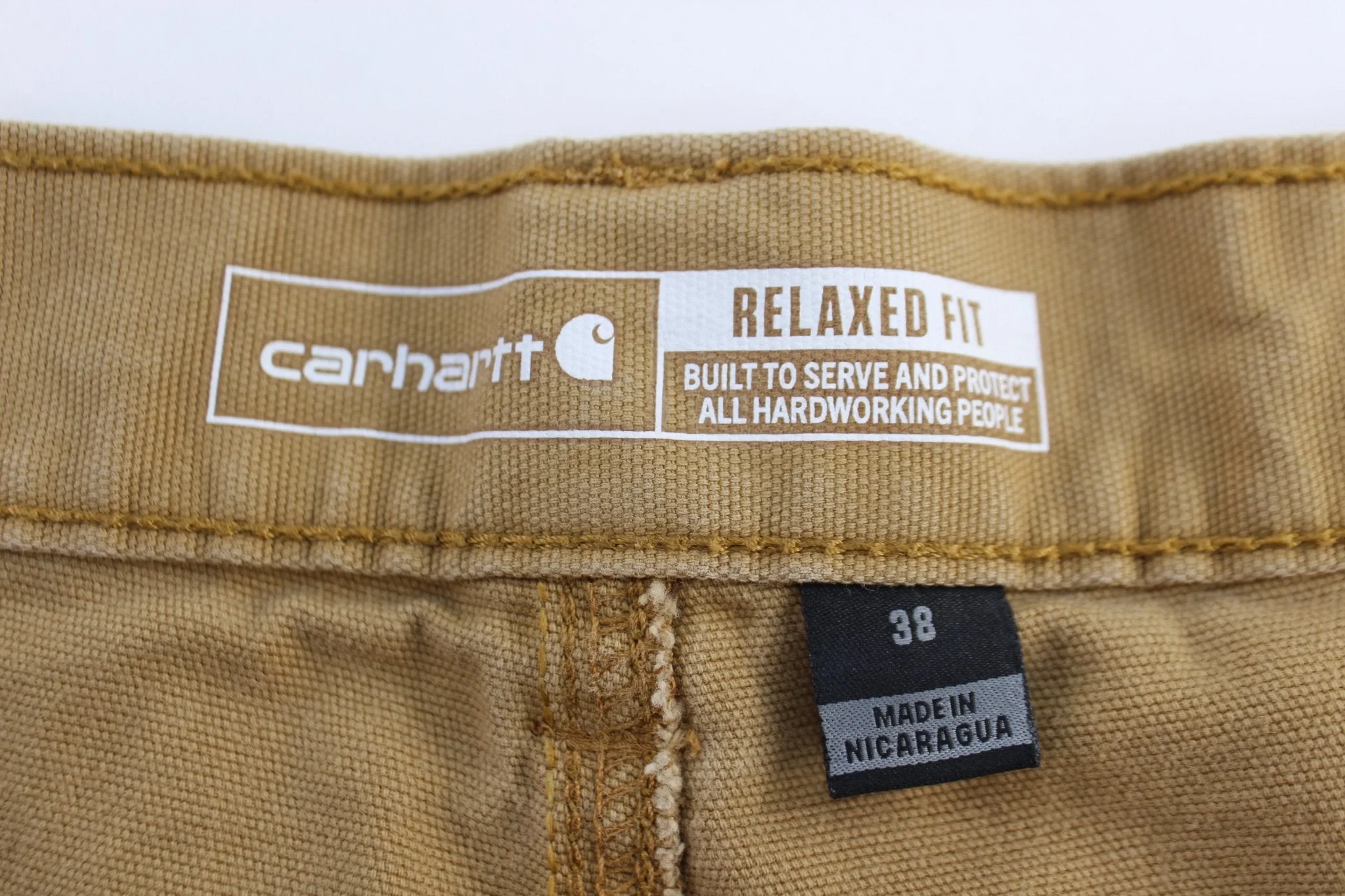 Carhartt Logo Patch Tan Relaxed Fit Shorts - Image 3