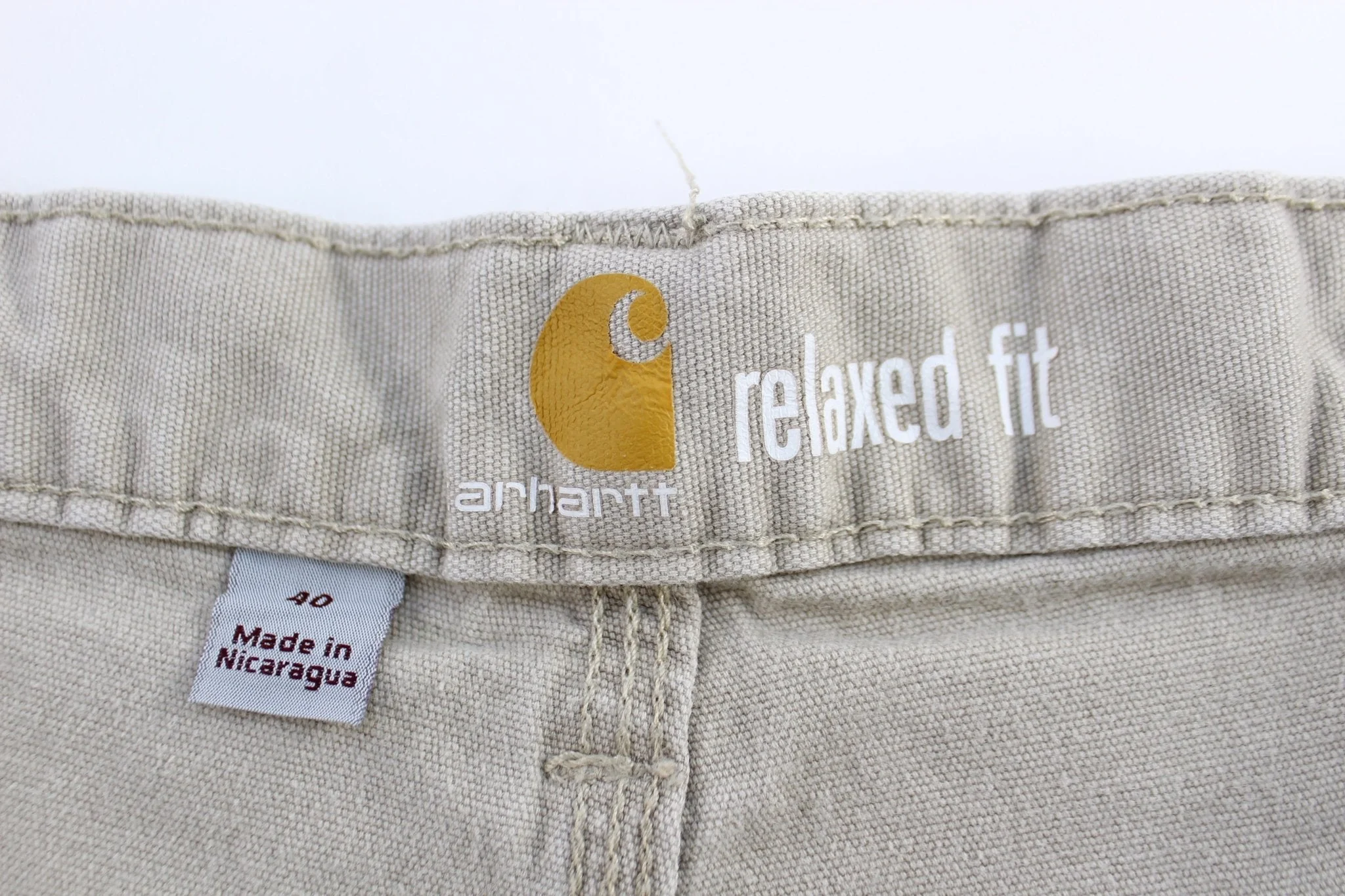 Carhartt Logo Patch Tan Shorts - Image 3