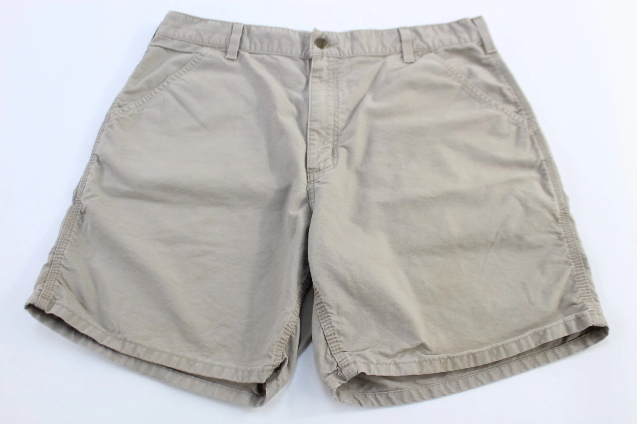 Carhartt Logo Patch Tan Shorts - Image 2