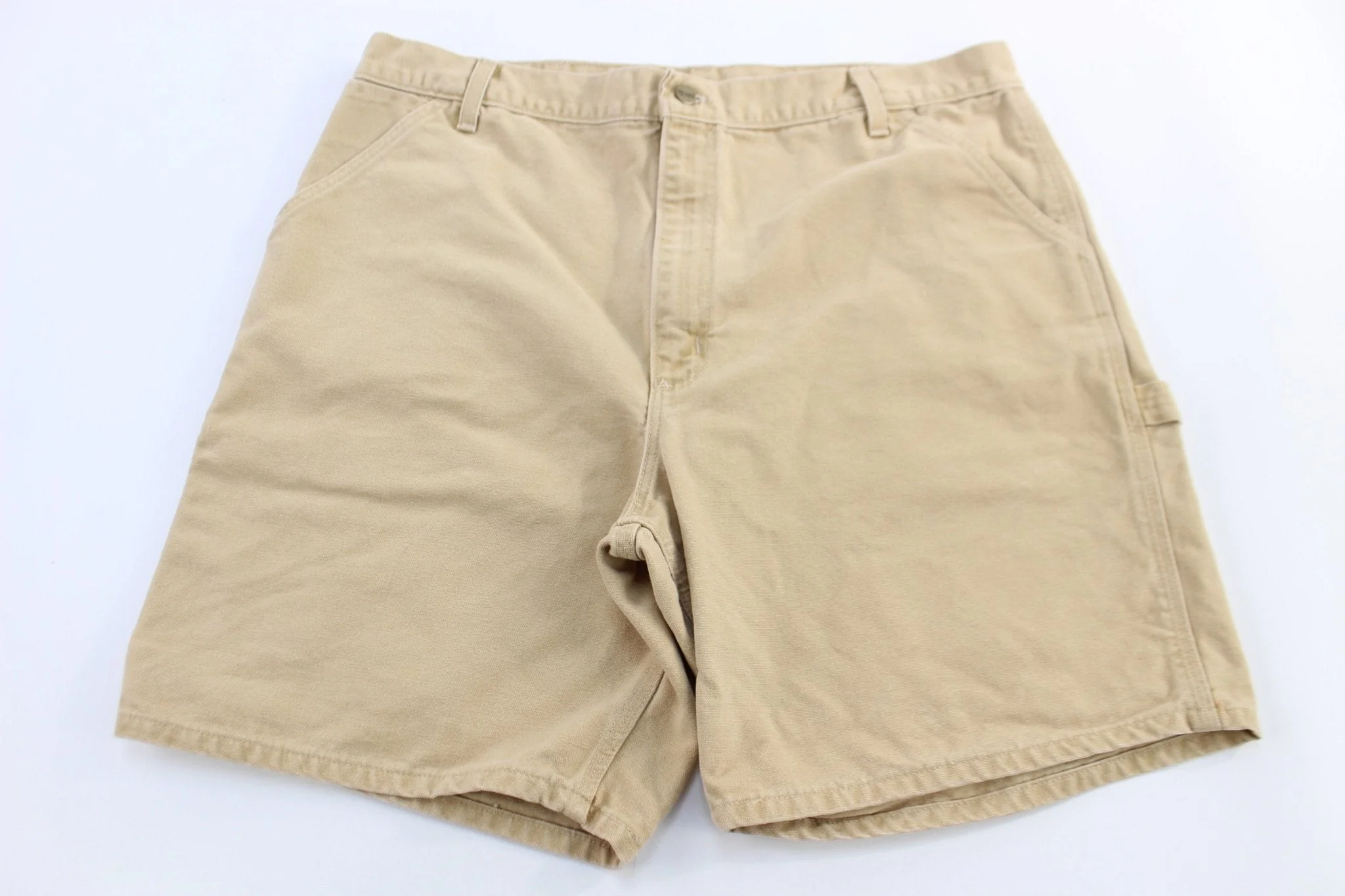 Carhartt Logo Patch Tan Shorts - Image 2