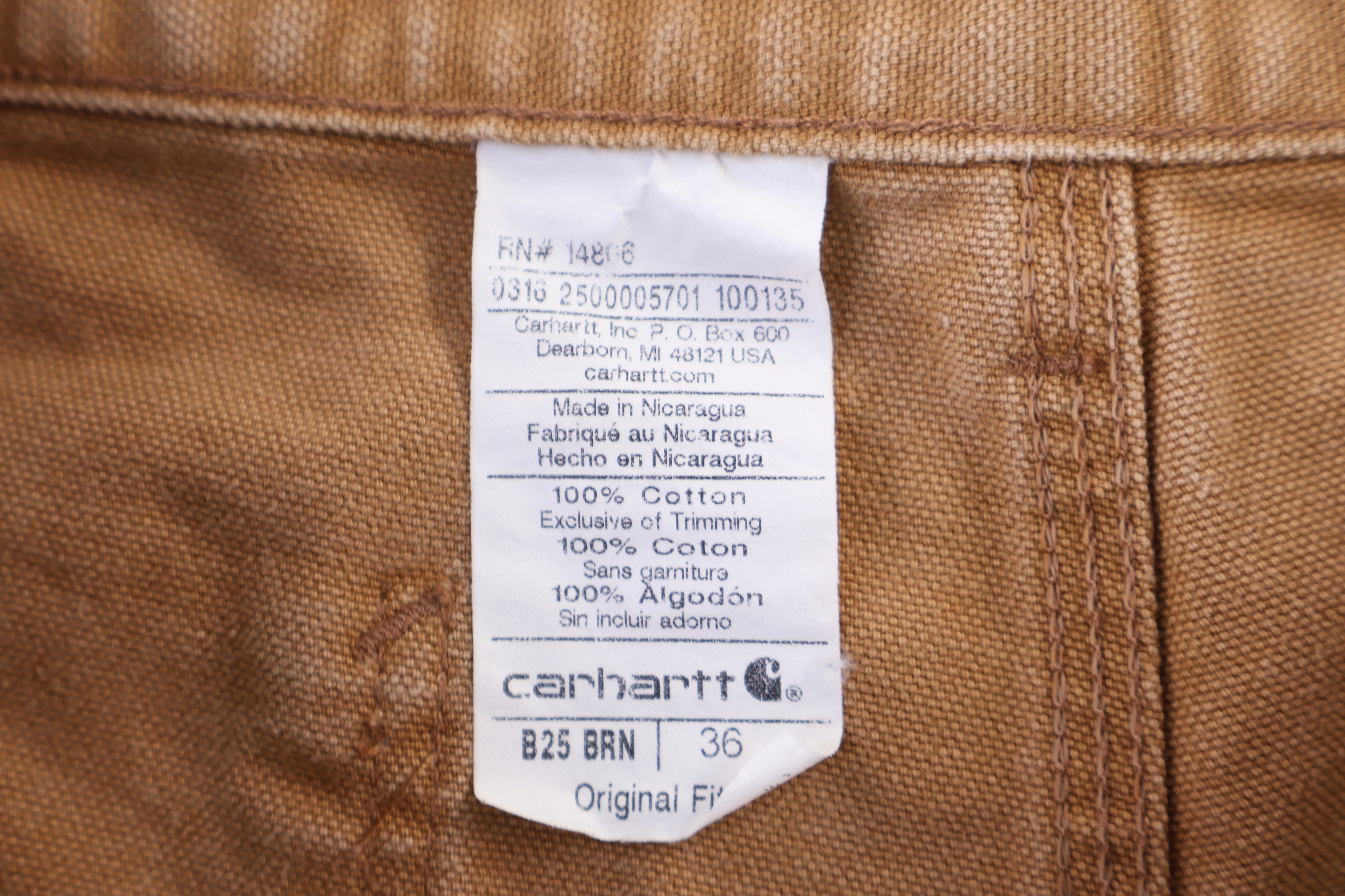Carhartt Logo Patch Tan Shorts - Image 3