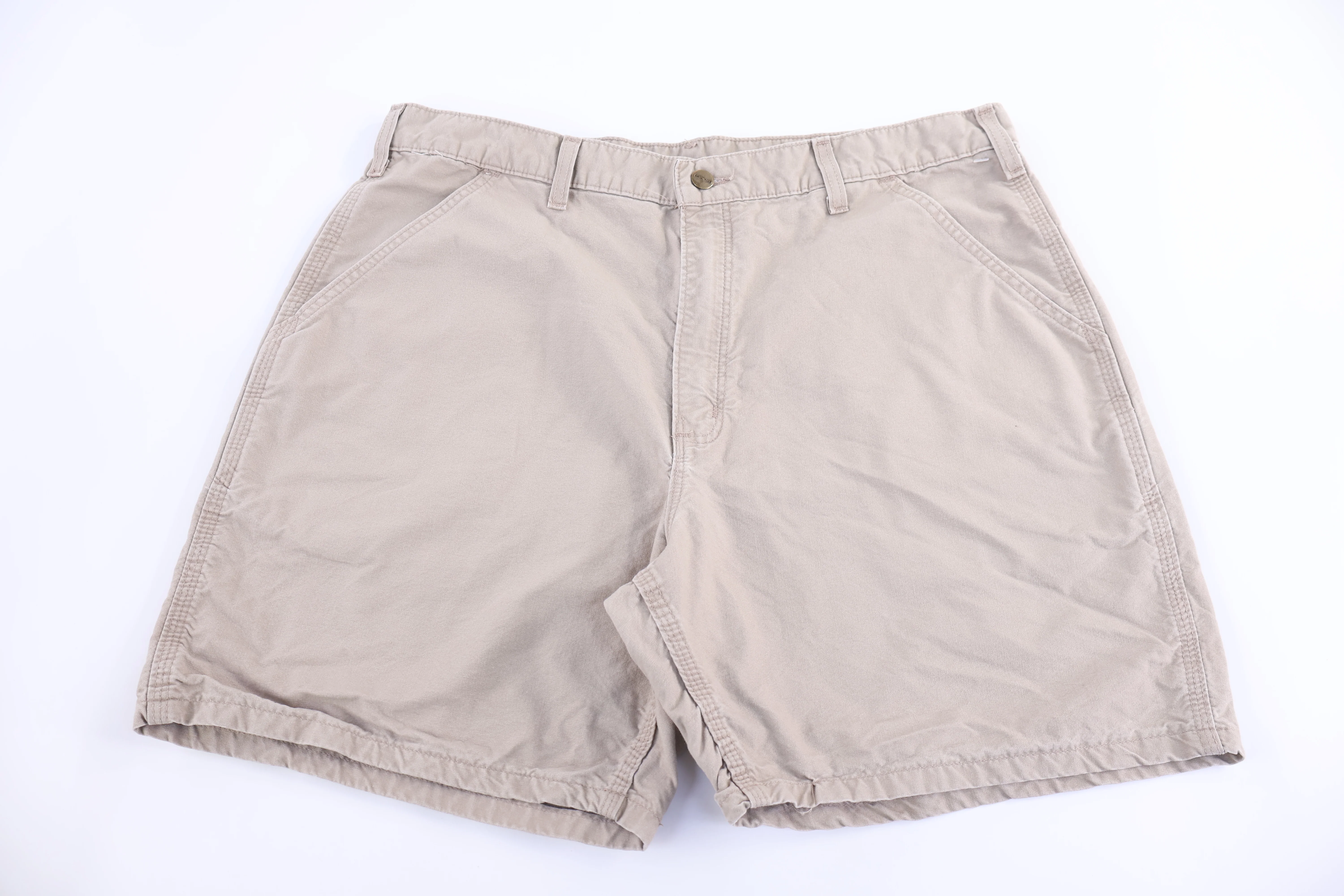 Carhartt Logo Patch Tan Shorts - Image 2