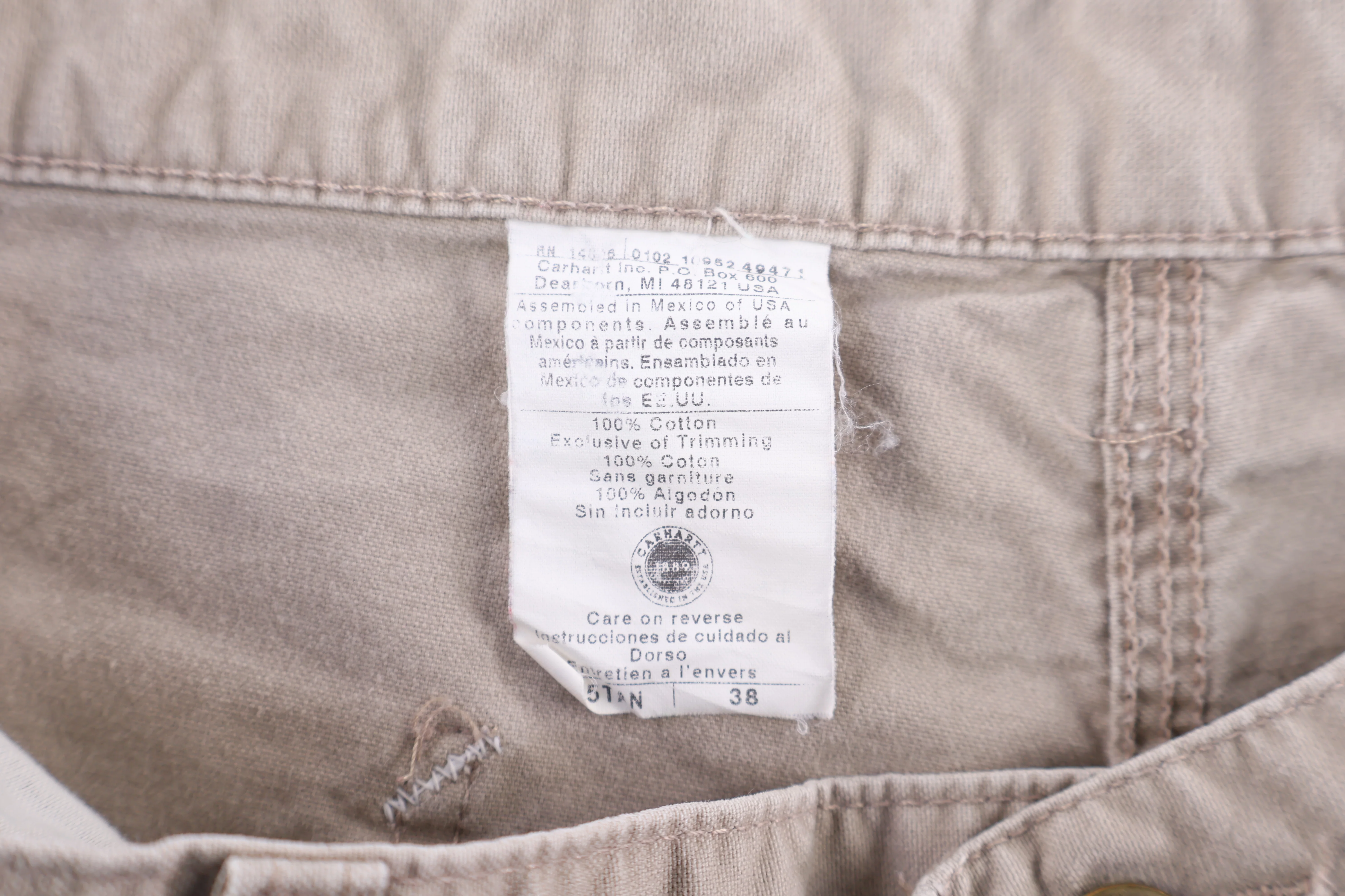 Carhartt Logo Patch Tan Shorts - Image 3