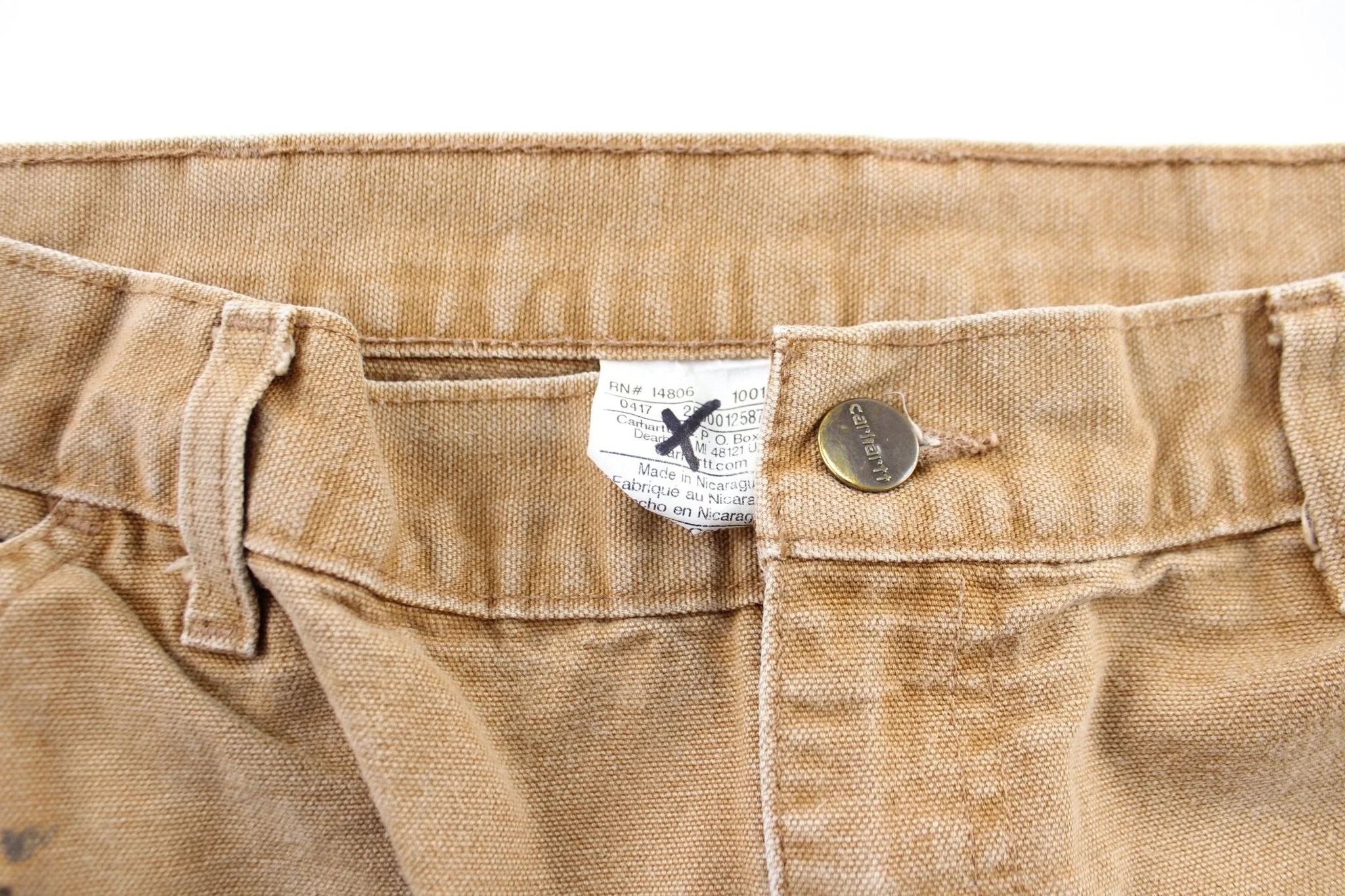 Carhartt Logo Patch Tan Workwear Pants - Image 4