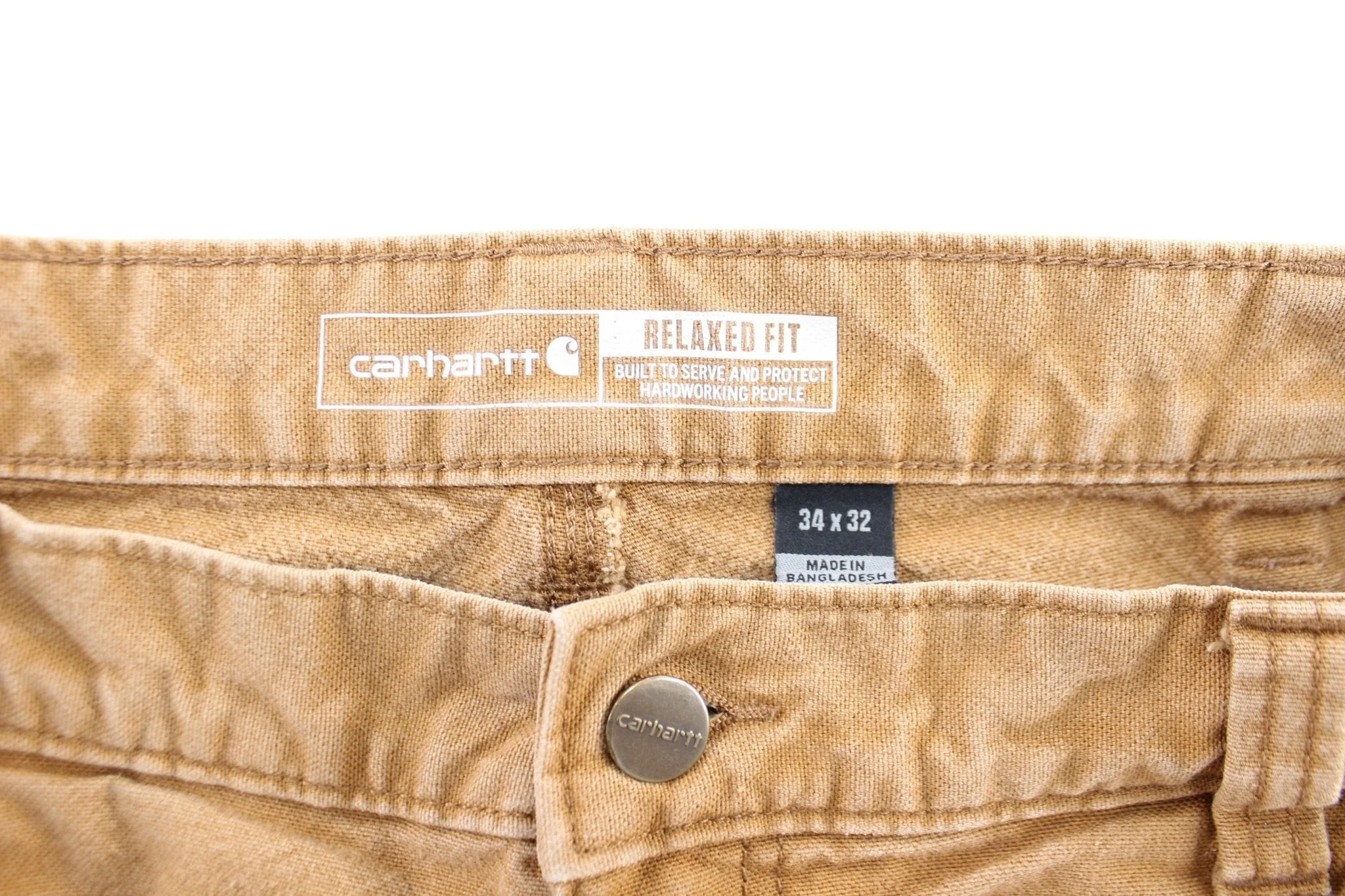 Carhartt Logo Patch Tan Workwear Pants - Image 3