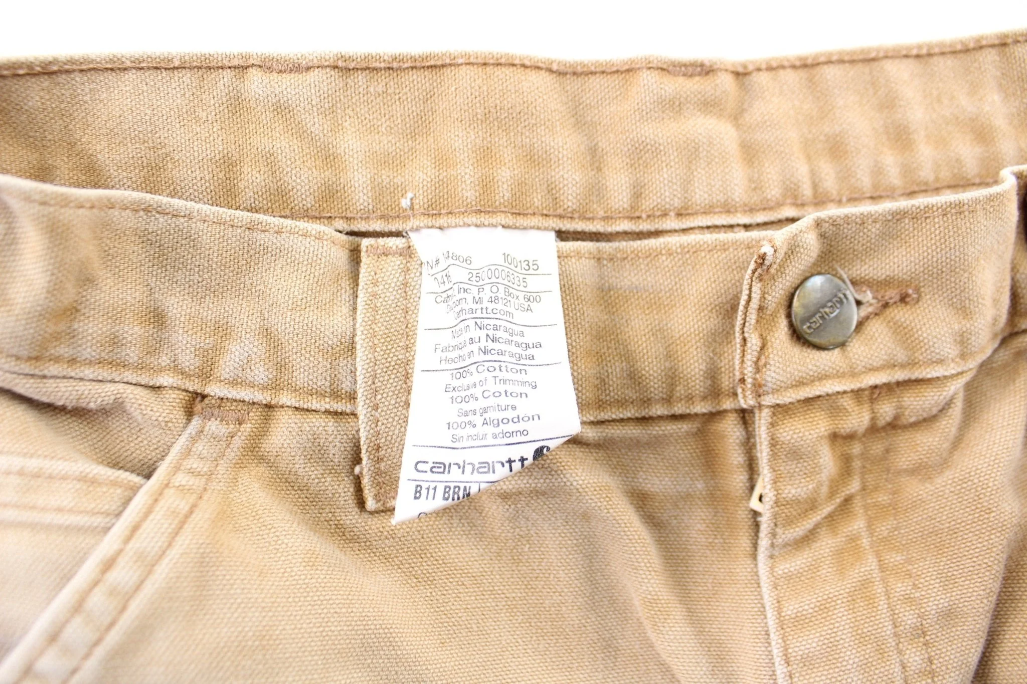 Carhartt Logo Patch Tan Workwear Pants - Image 4