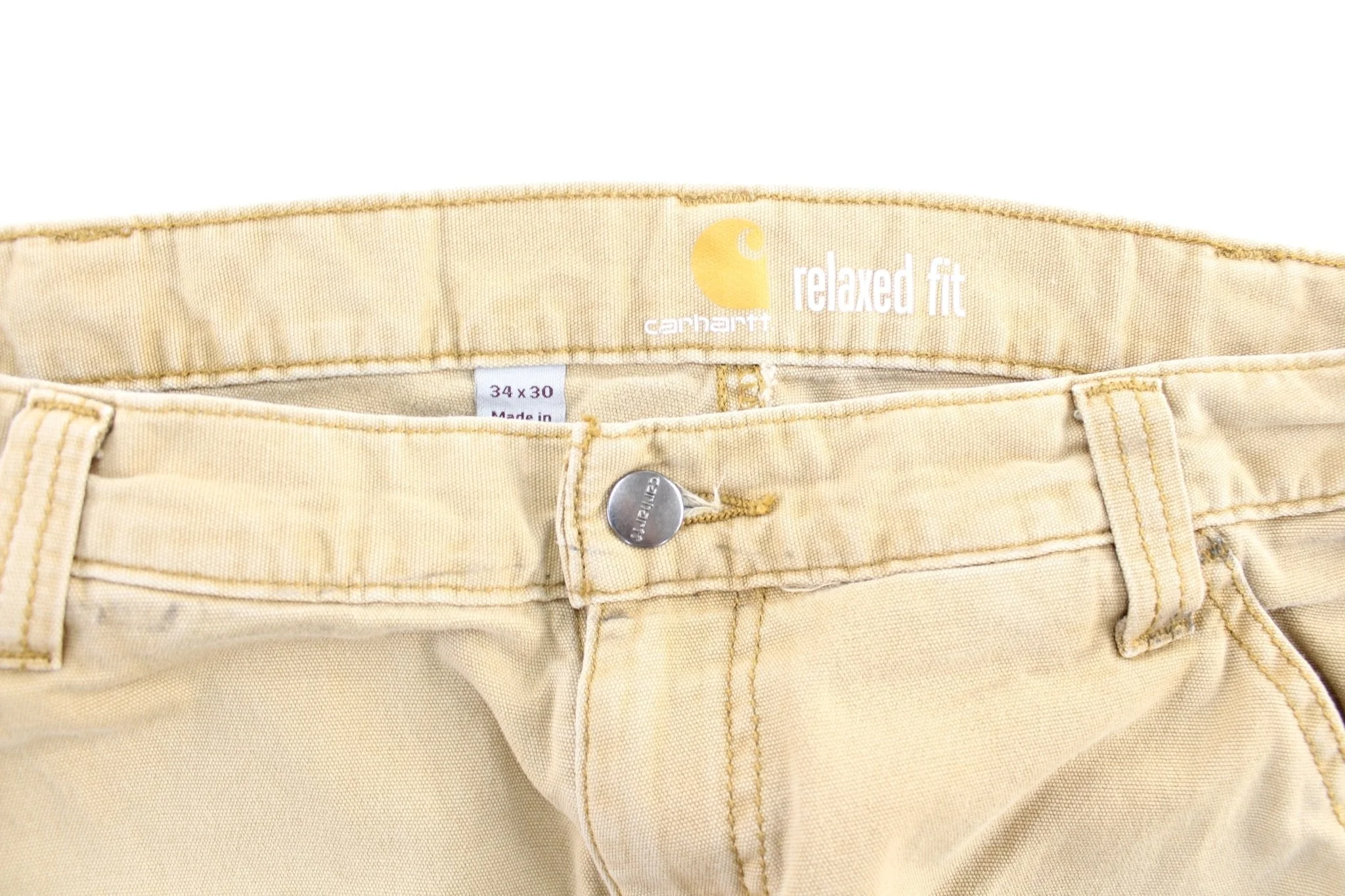 Carhartt Logo Patch Tan Workwear Pants - Image 3