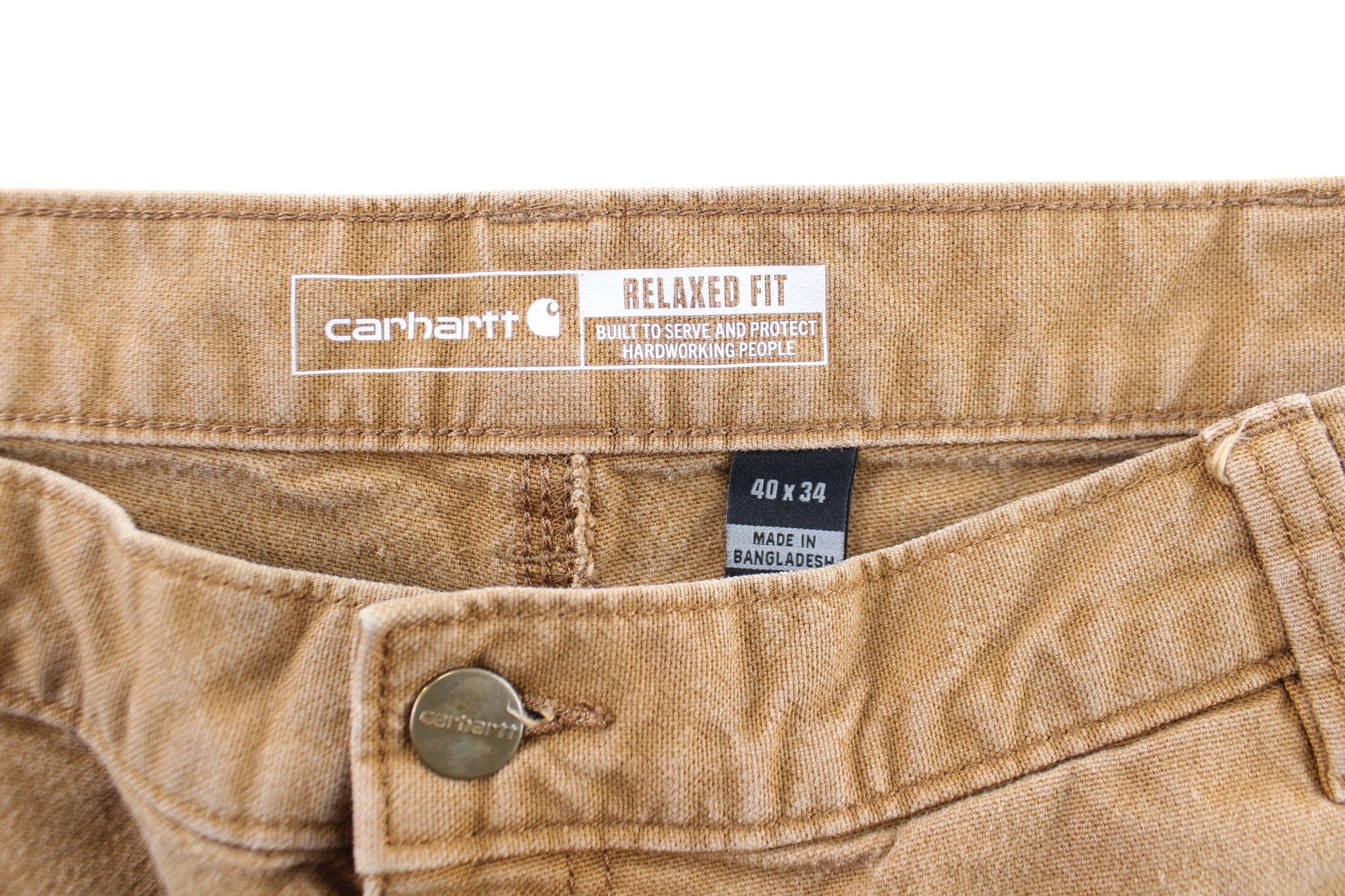 Carhartt Logo Patch Tan Workwear Pants - Image 3