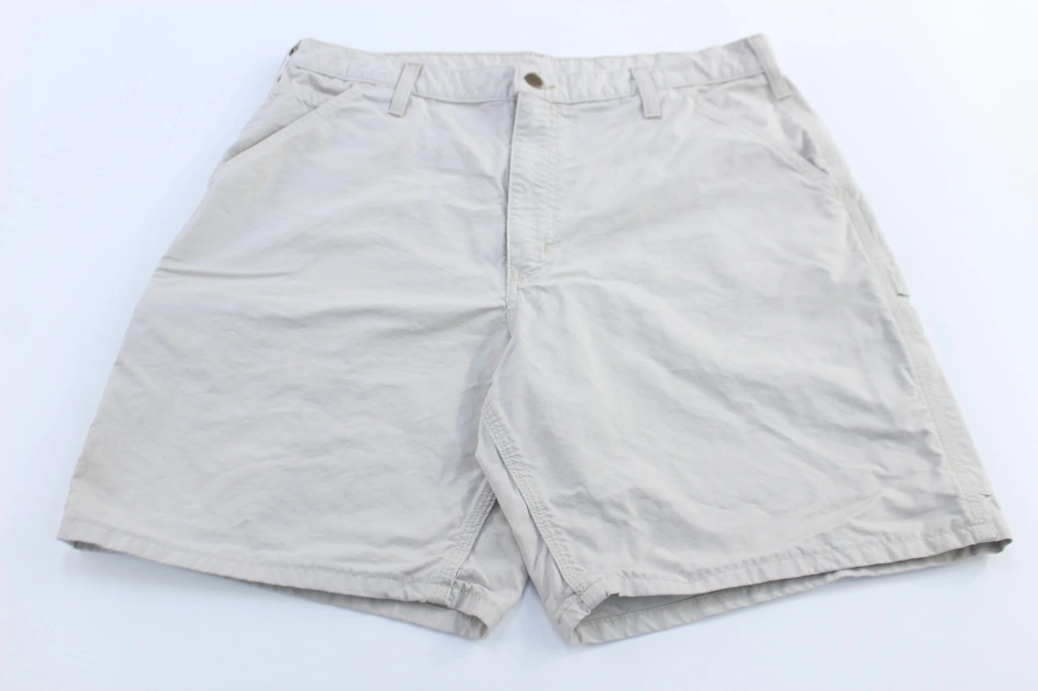Carhartt Logo Patch White Carpenter Shorts