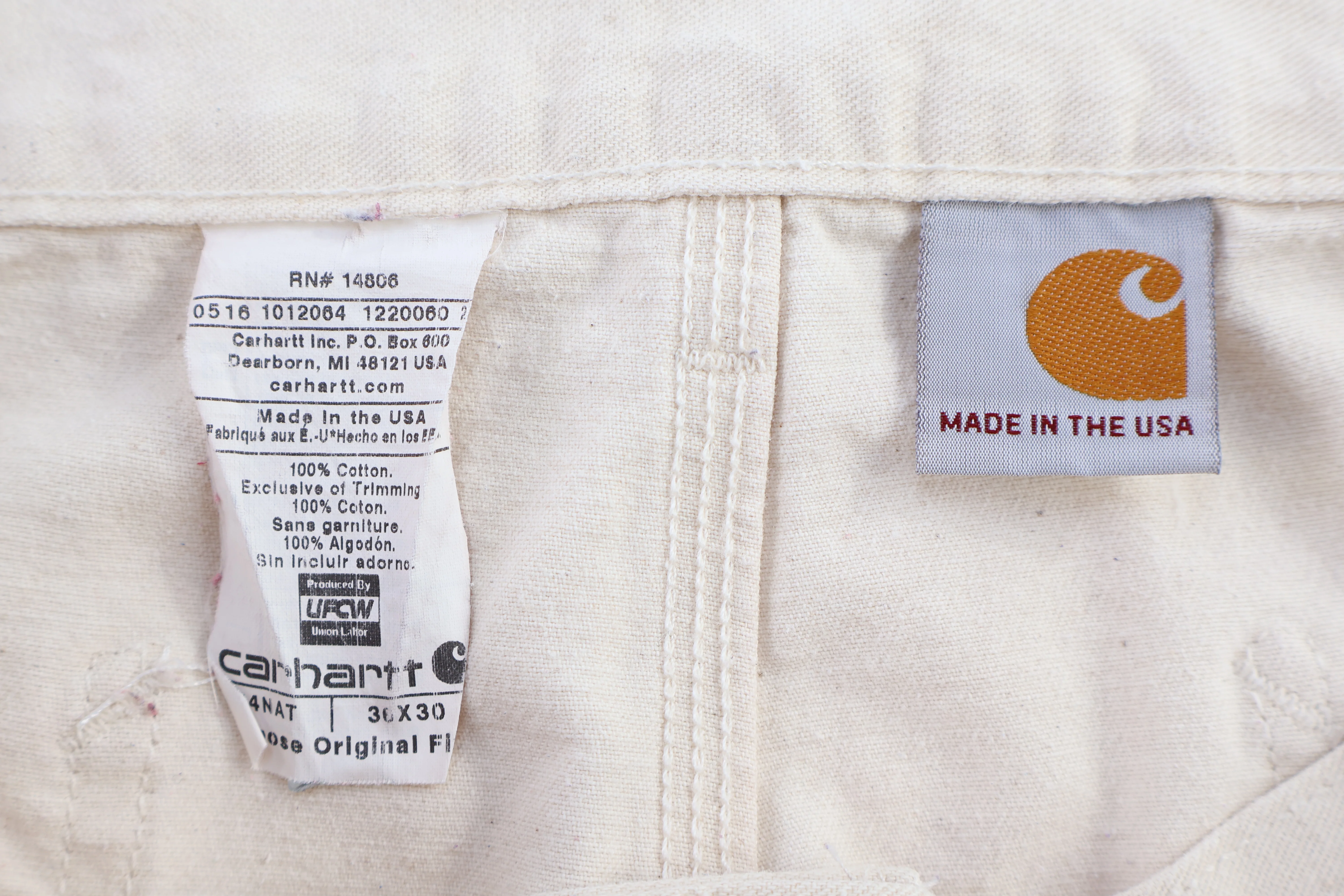 Carhartt Logo Patch White Double Knee Pants - Image 4