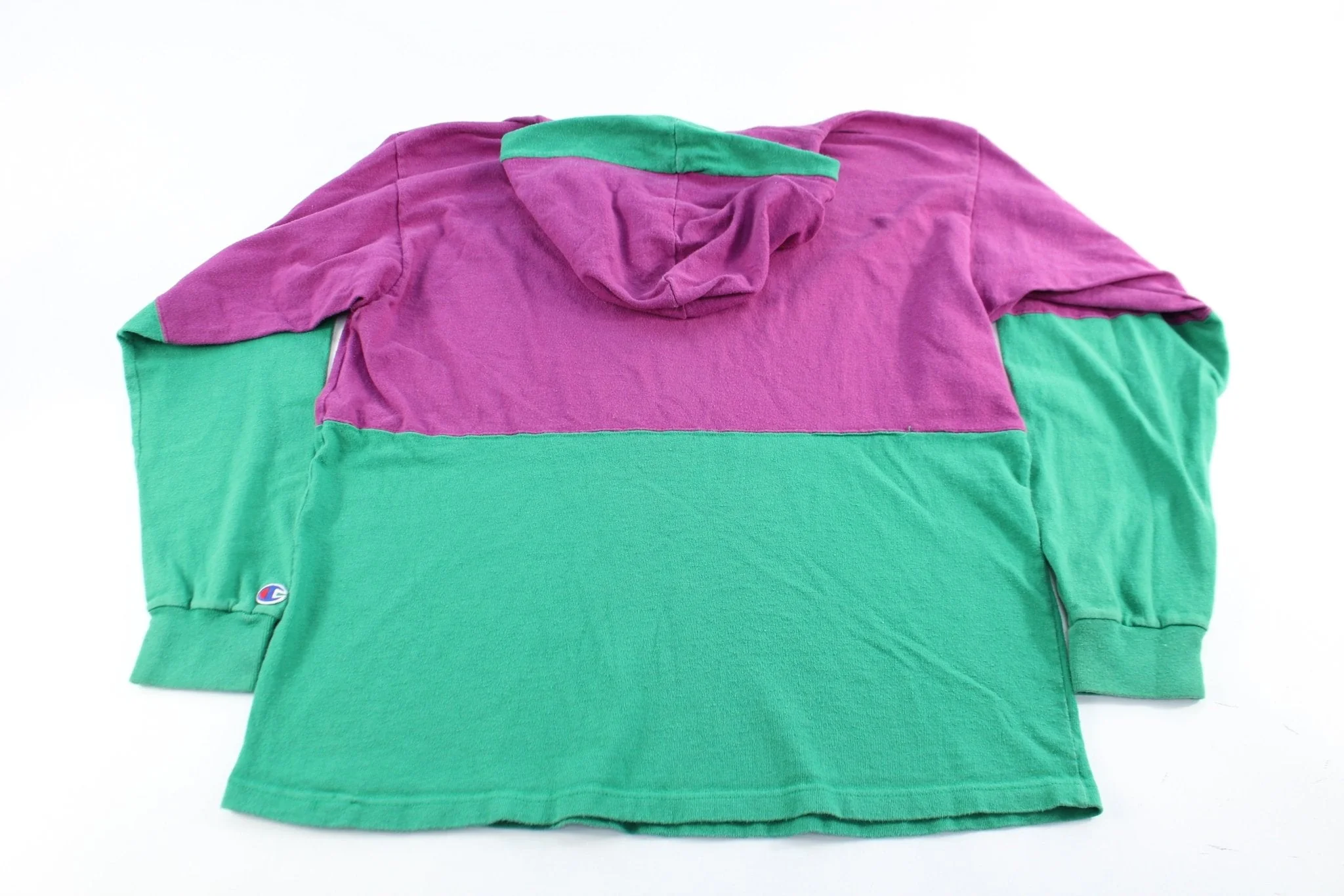 Champion Embroidered Logo Pink & Green Pullover Hoodie - Image 2