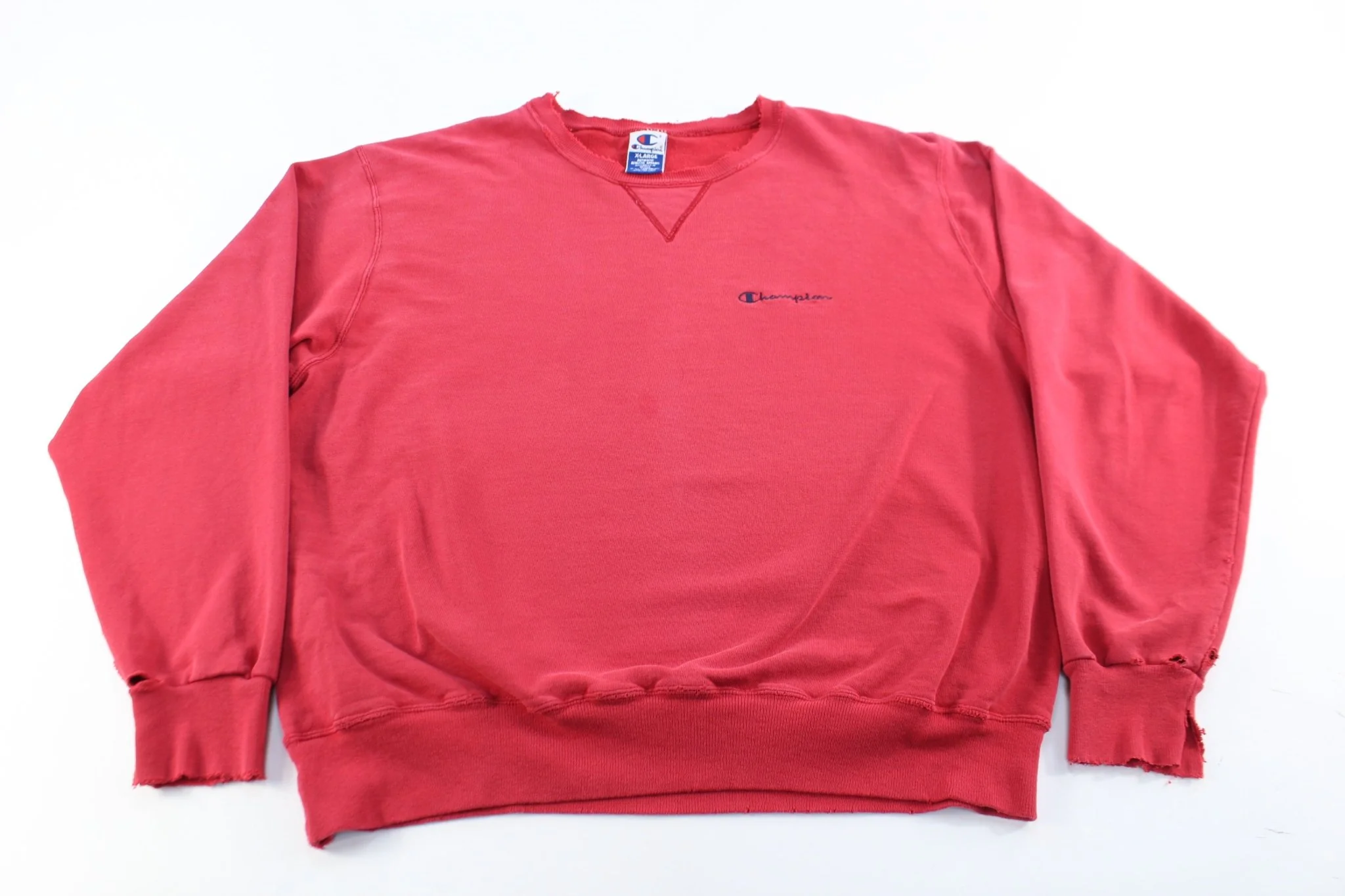 Champion Embroidered Logo Red Sweatshirt