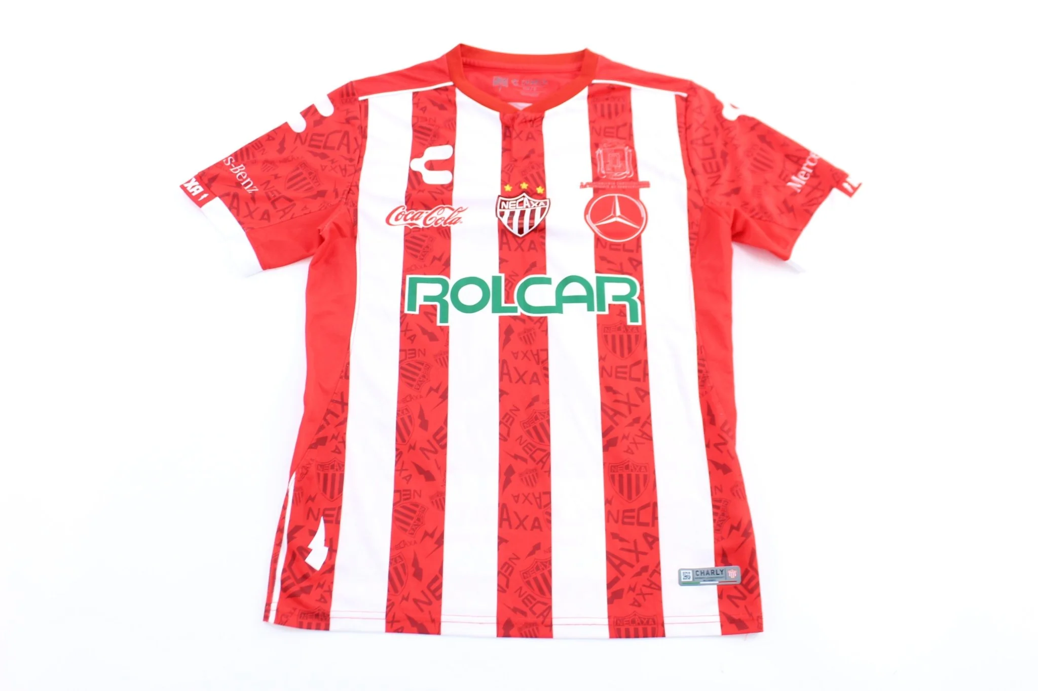 Club Necaxa #20 Merino Red & White Striped Soccer Jersey