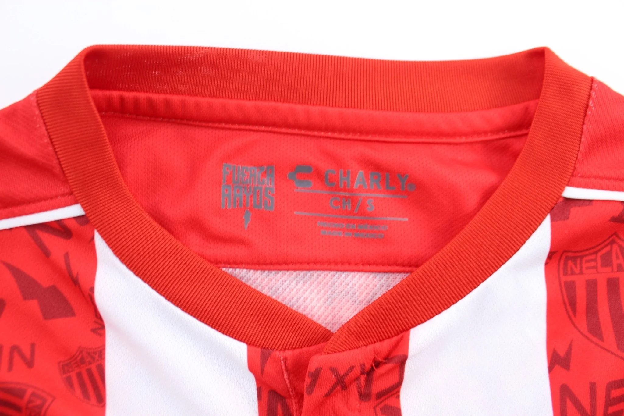 Club Necaxa #20 Merino Red & White Striped Soccer Jersey - Image 3