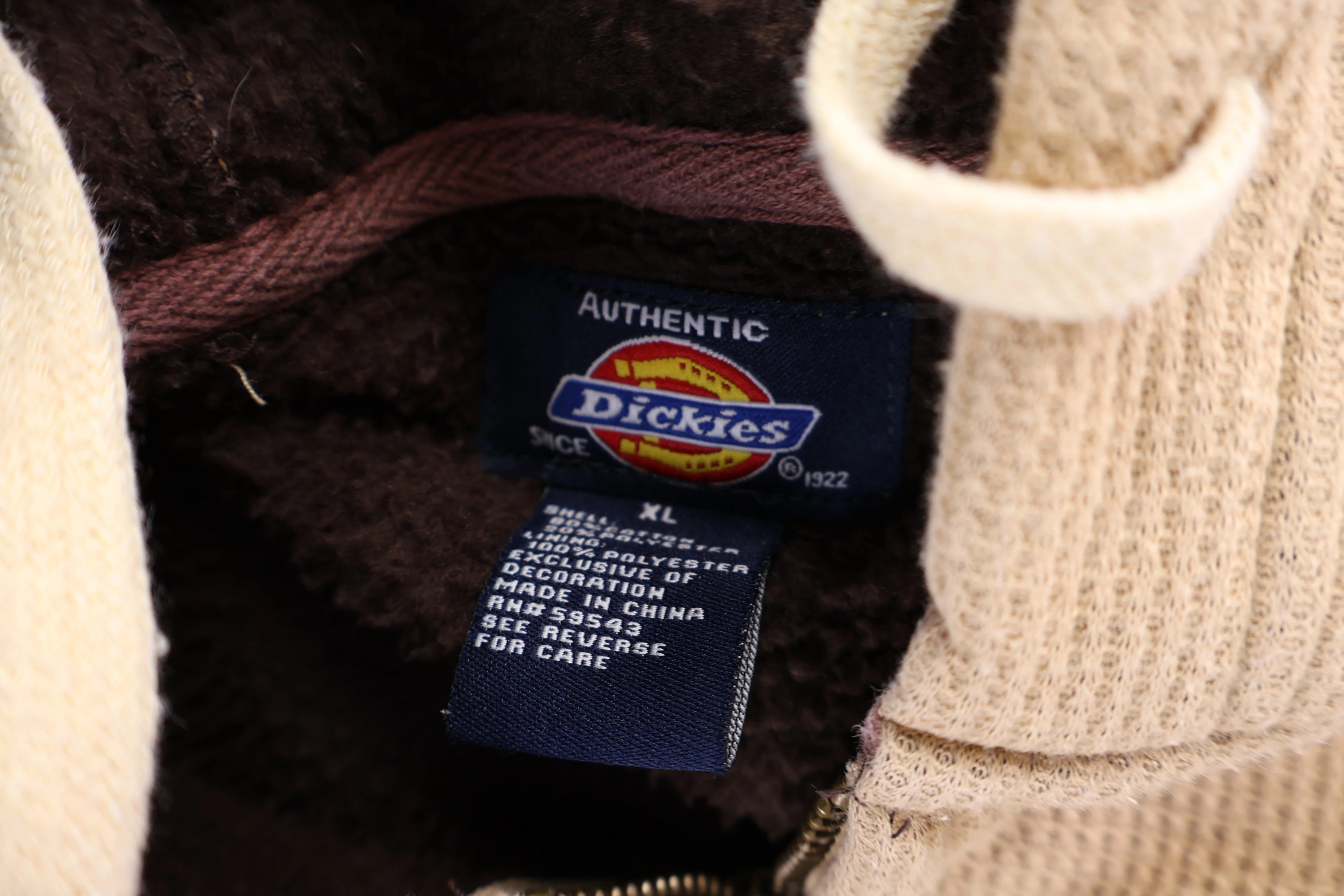 Dickies Embroidered Tan Full Zip Hoodie - Image 3