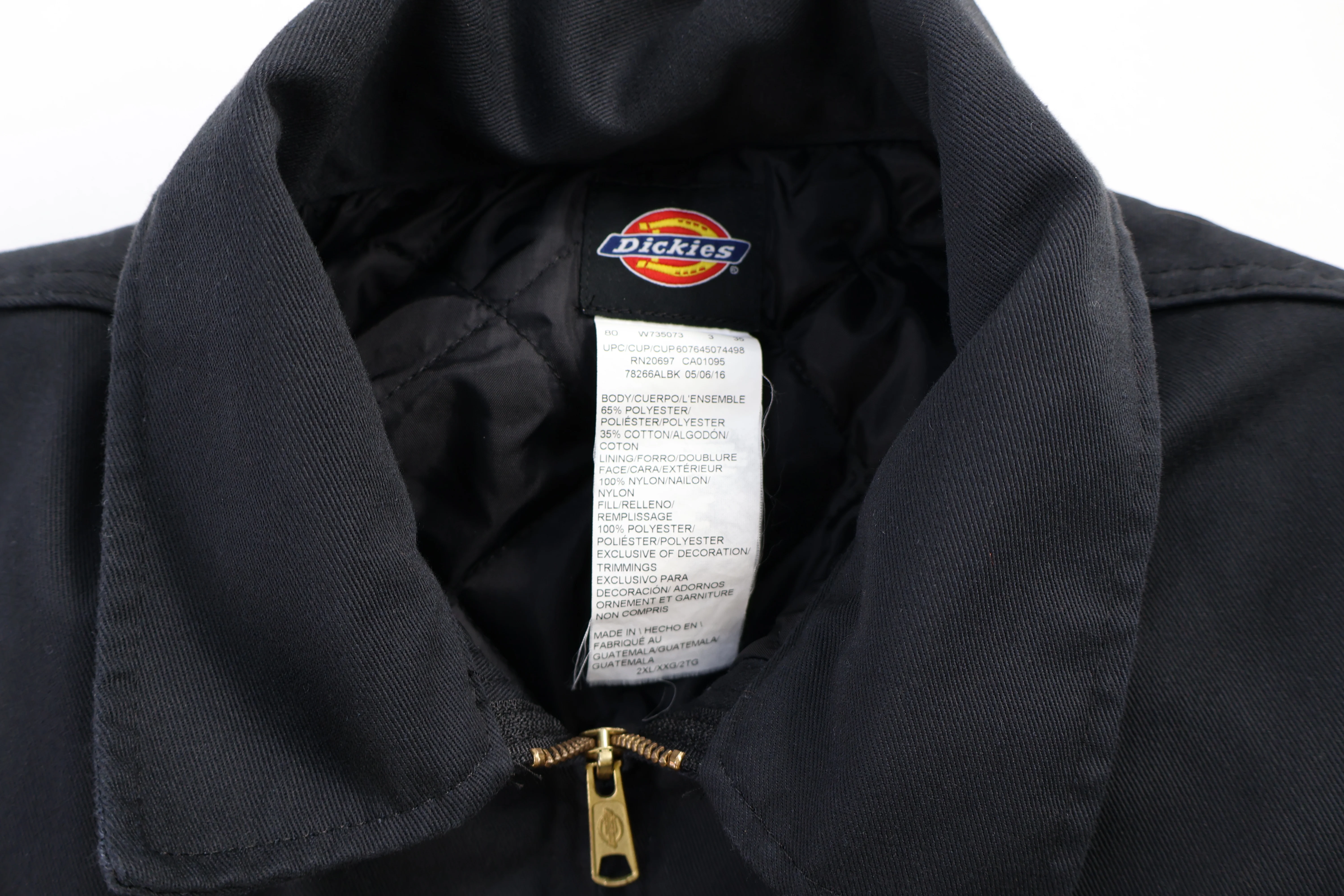 Dickies Logo Patch Black Full Zip Jacket - Image 3