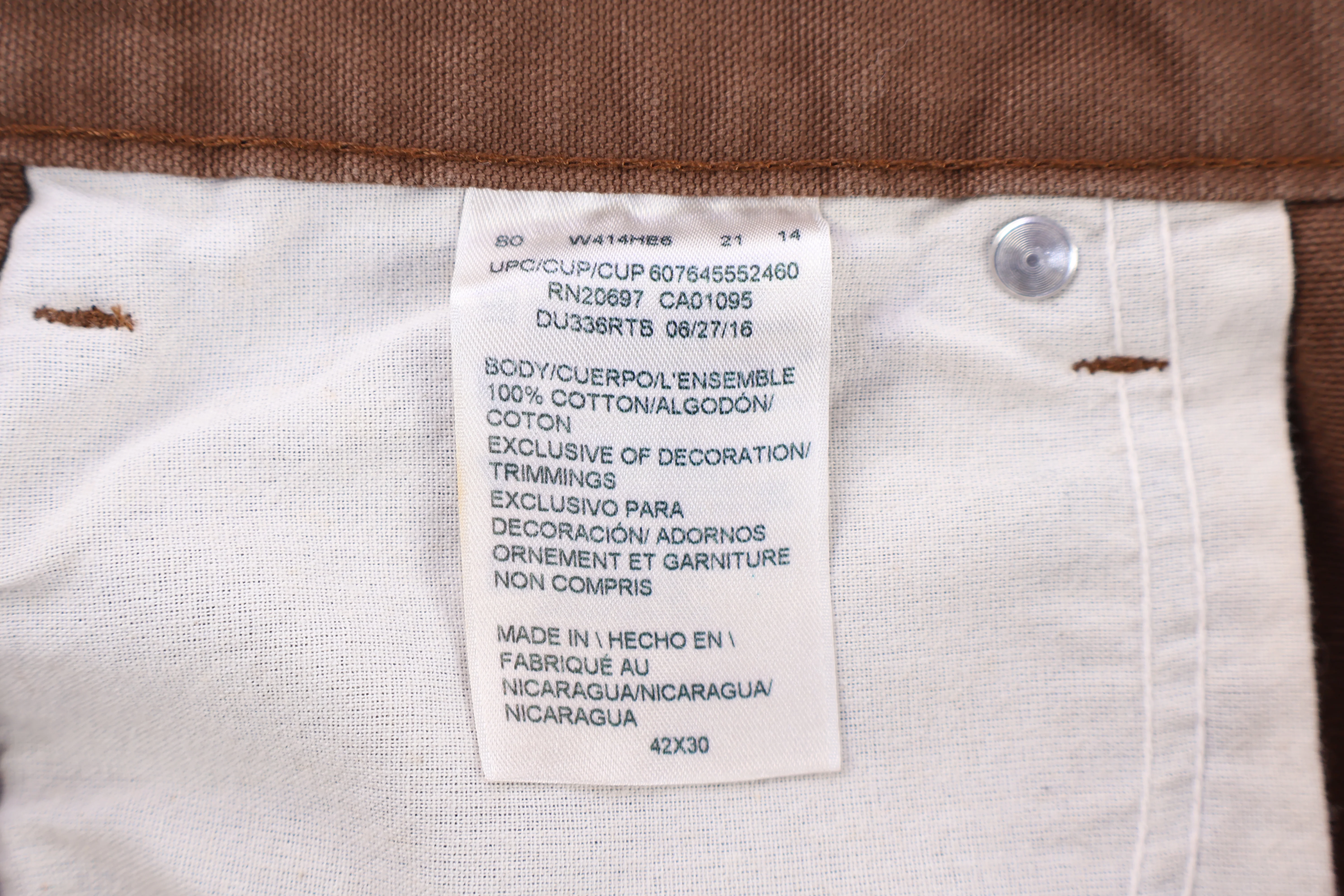 Dickies Logo Patch Brown Pants - Image 3