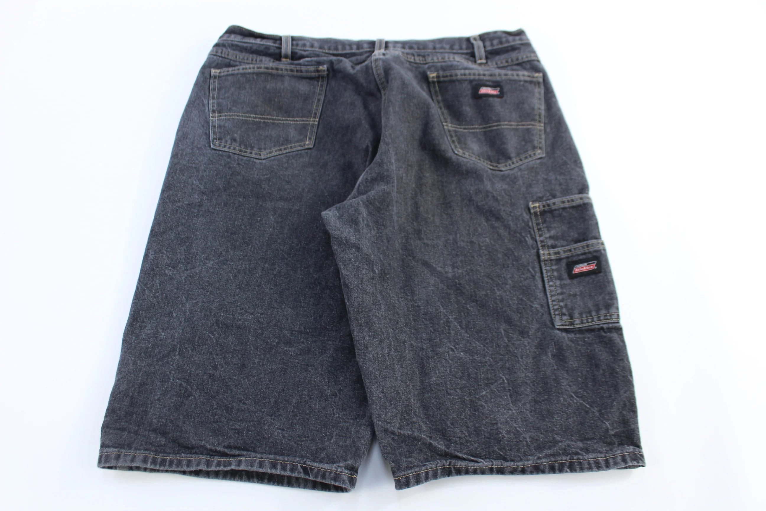 Dickie's Logo Patch Dark Wash Shorts - Image 2
