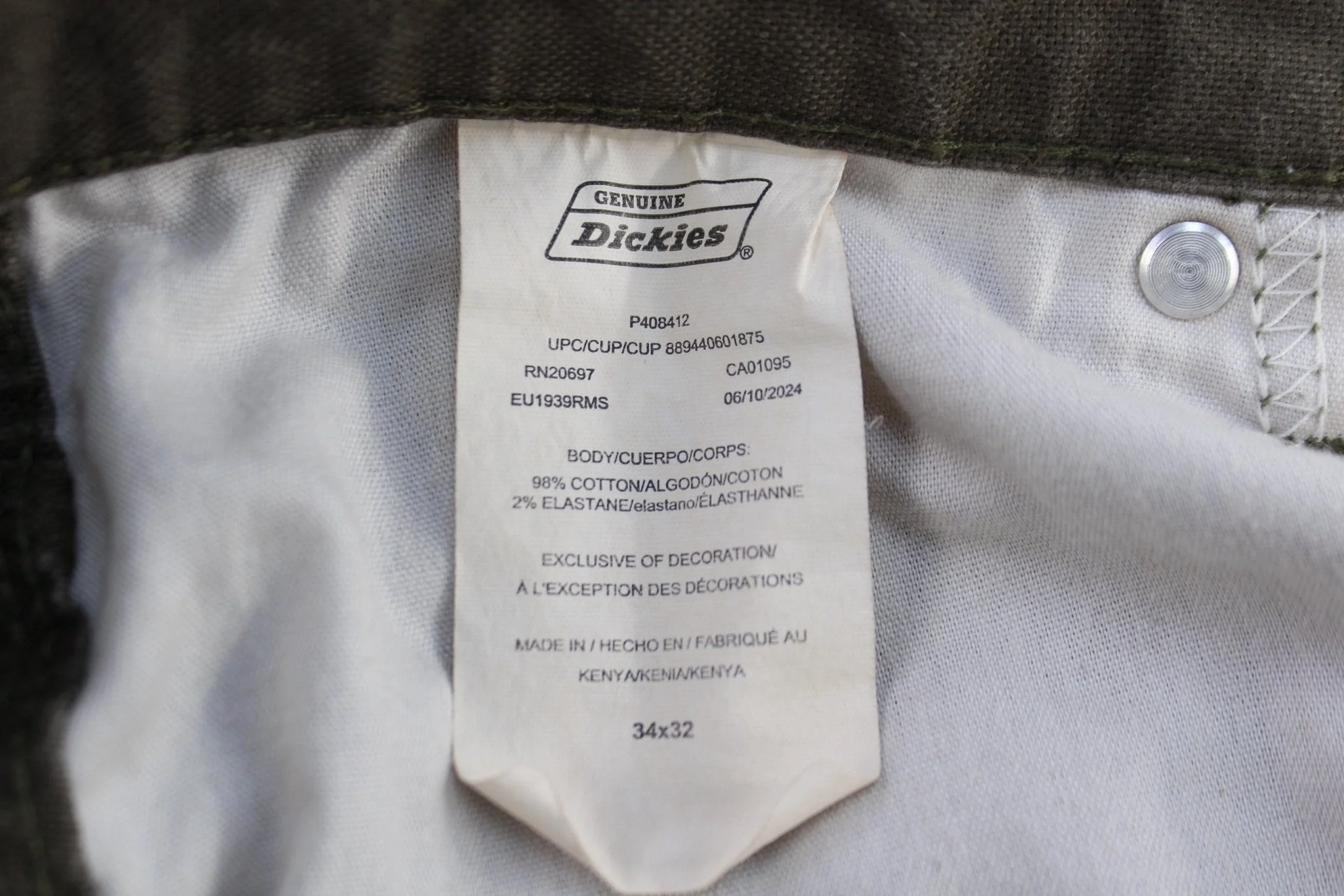 Dickie's Logo Patch Green Carpenter Pants - Image 4