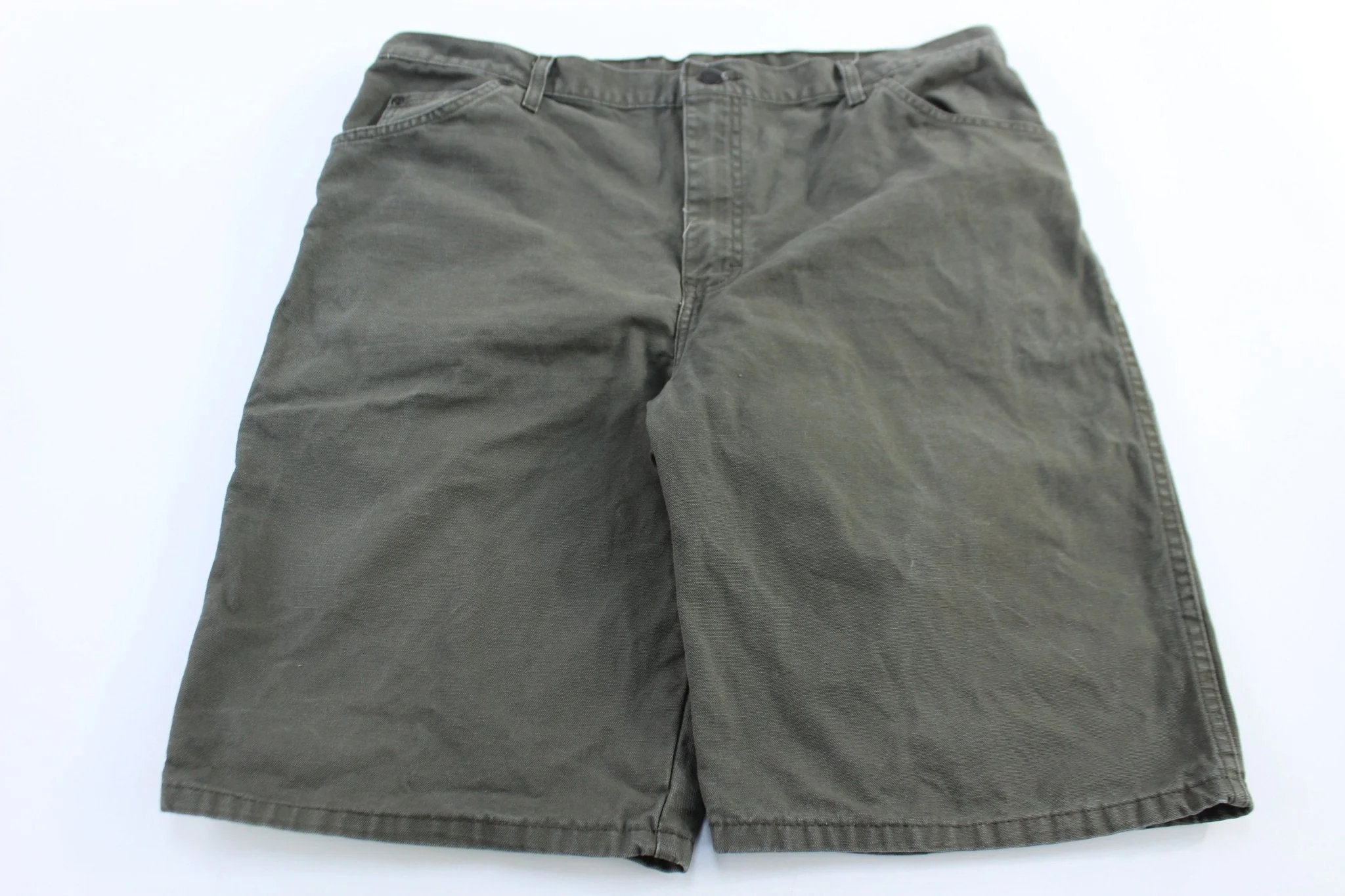 Dickie's Logo Patch Green Carpenter Shorts - Image 2