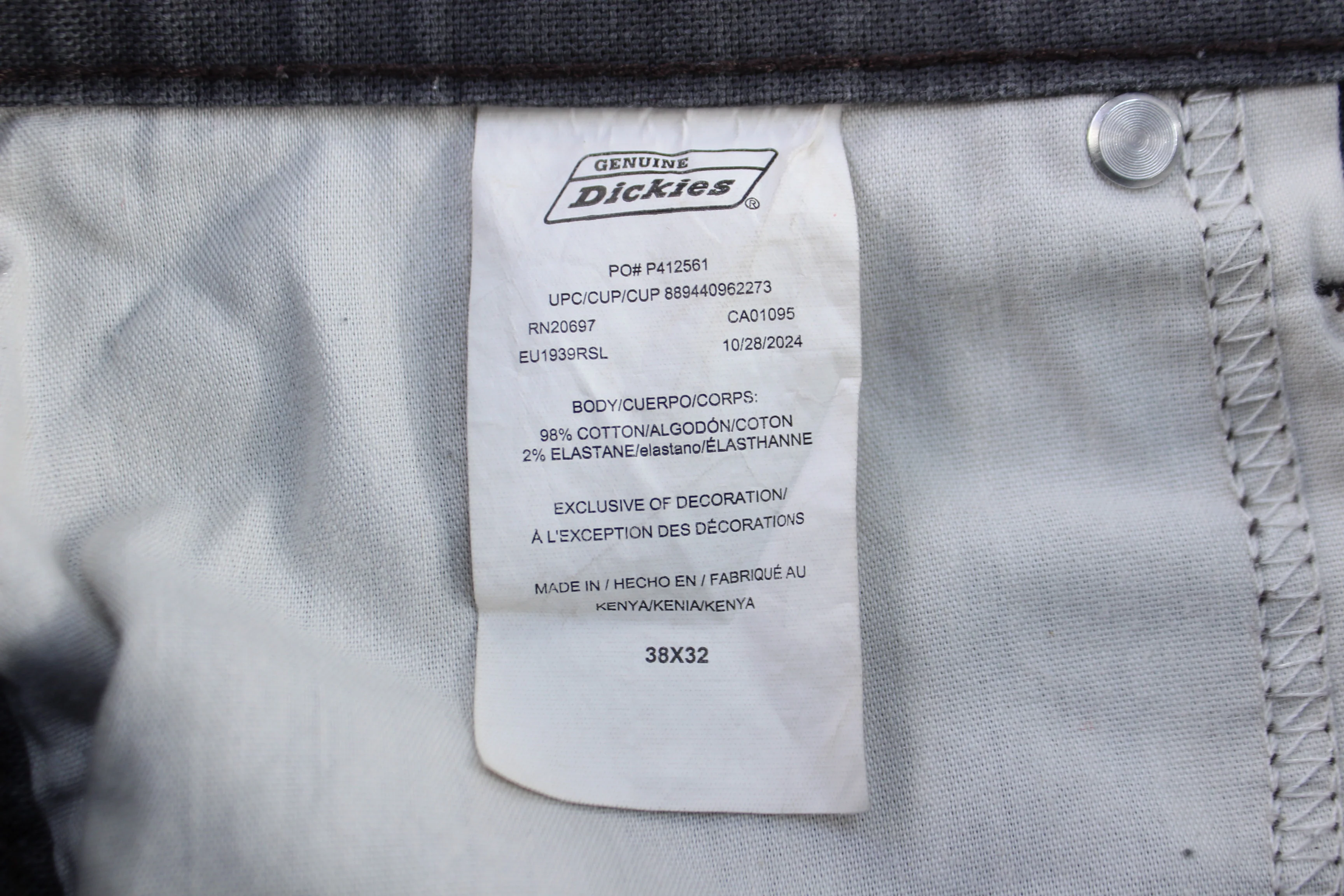 Dickie's Logo Patch Grey Carpenter Pants - Image 4