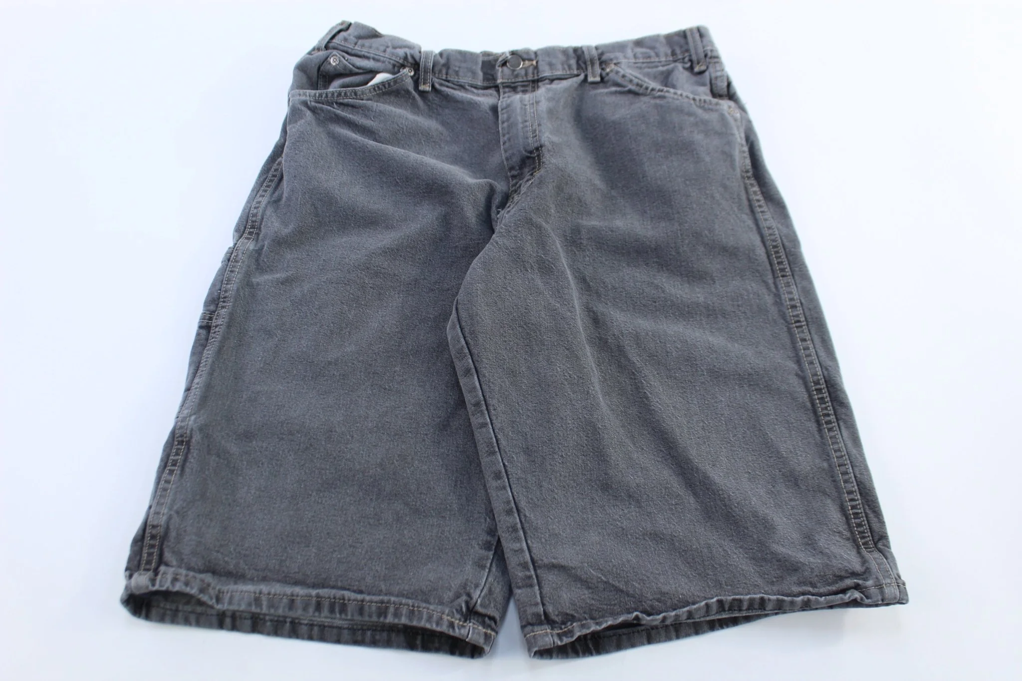 Dickies Logo Patch Grey Denim Shorts