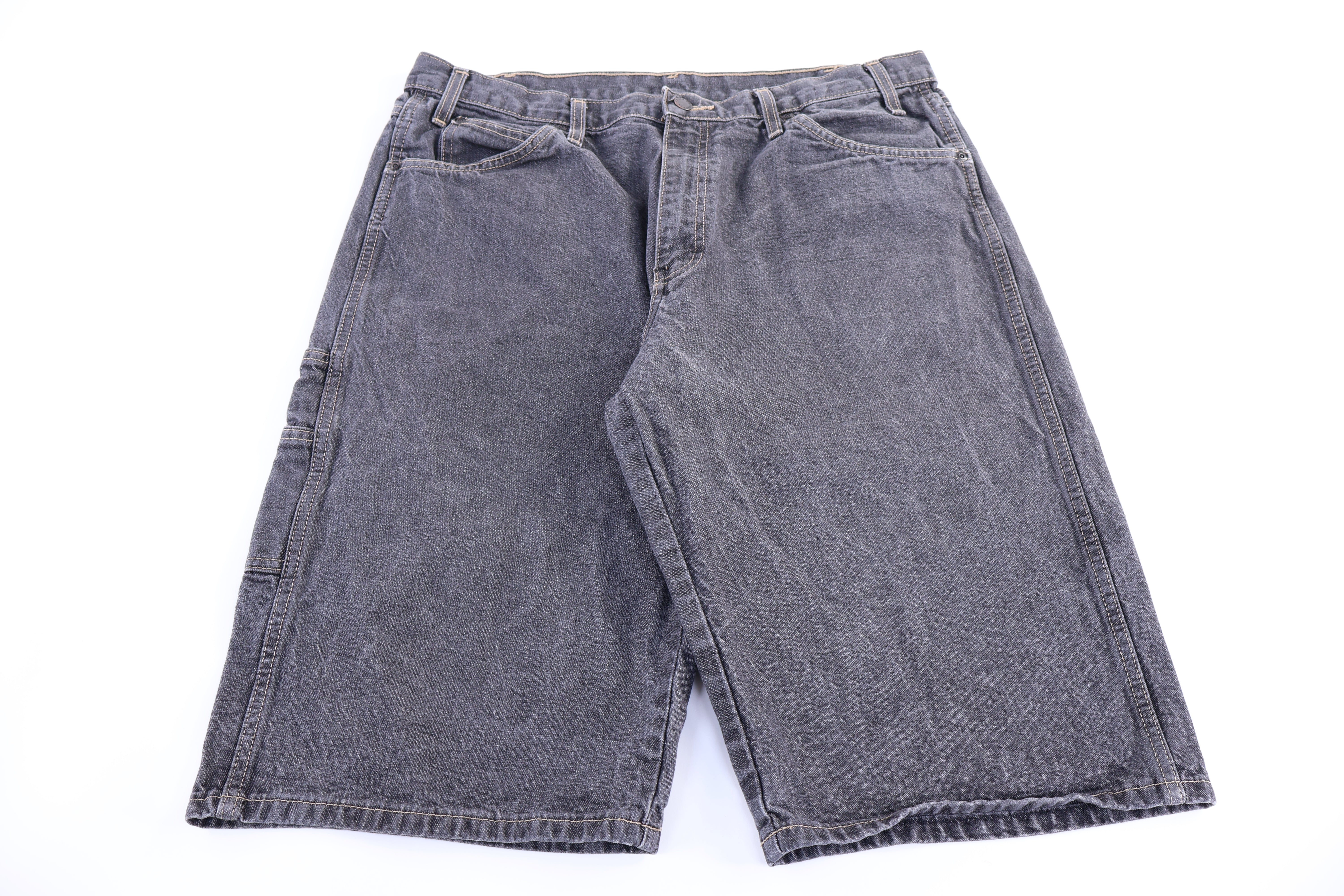 Dickies Logo Patch Grey Denim Shorts
