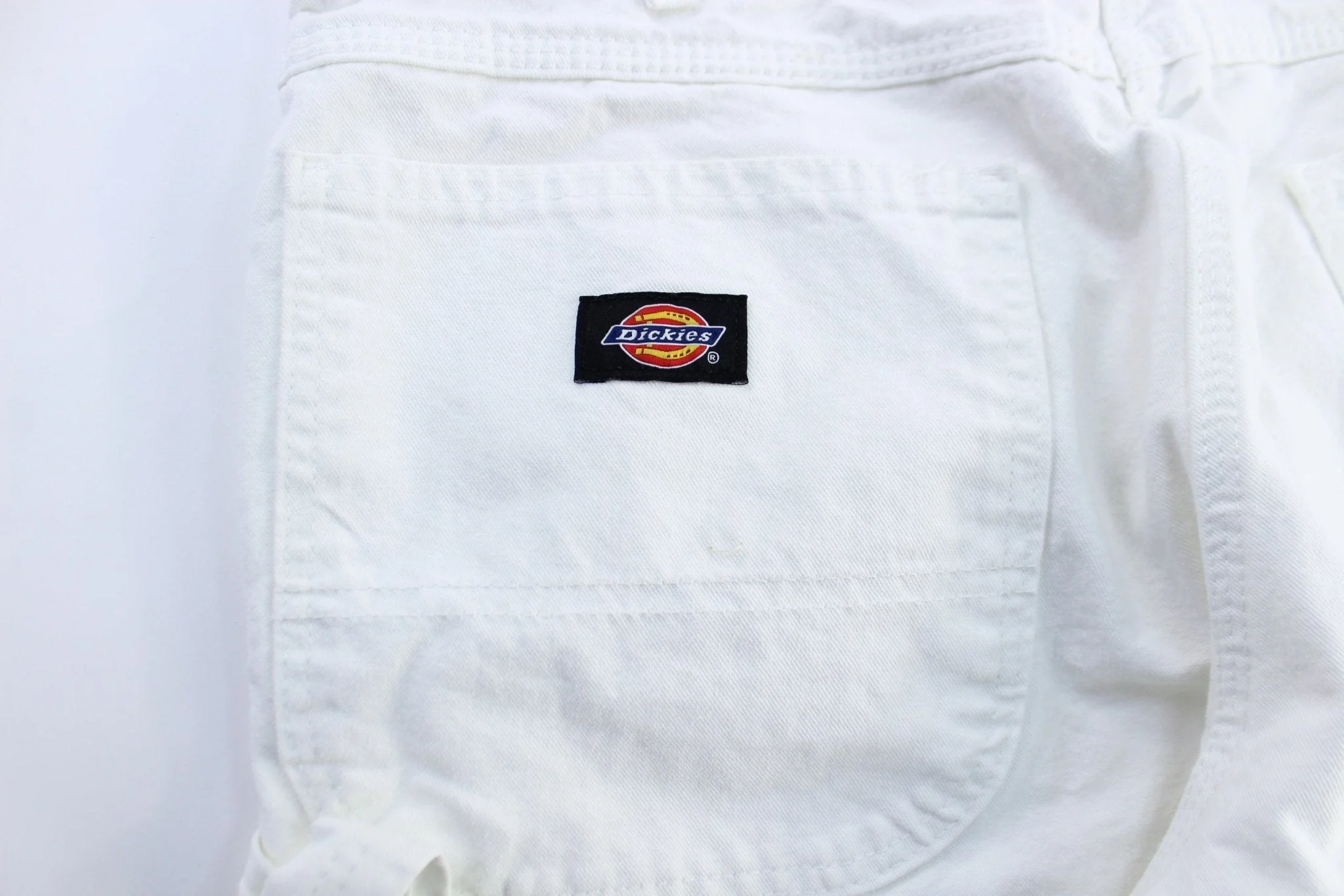 Dickie's Logo Patch White Carpenter Pants - Image 3