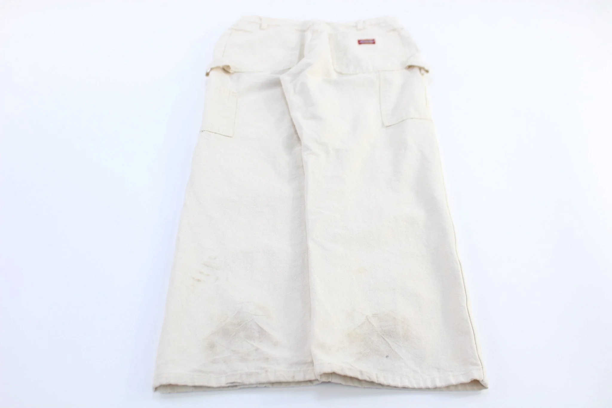 90’s Dickie's Logo Patch White Carpenter Pants - Image 2